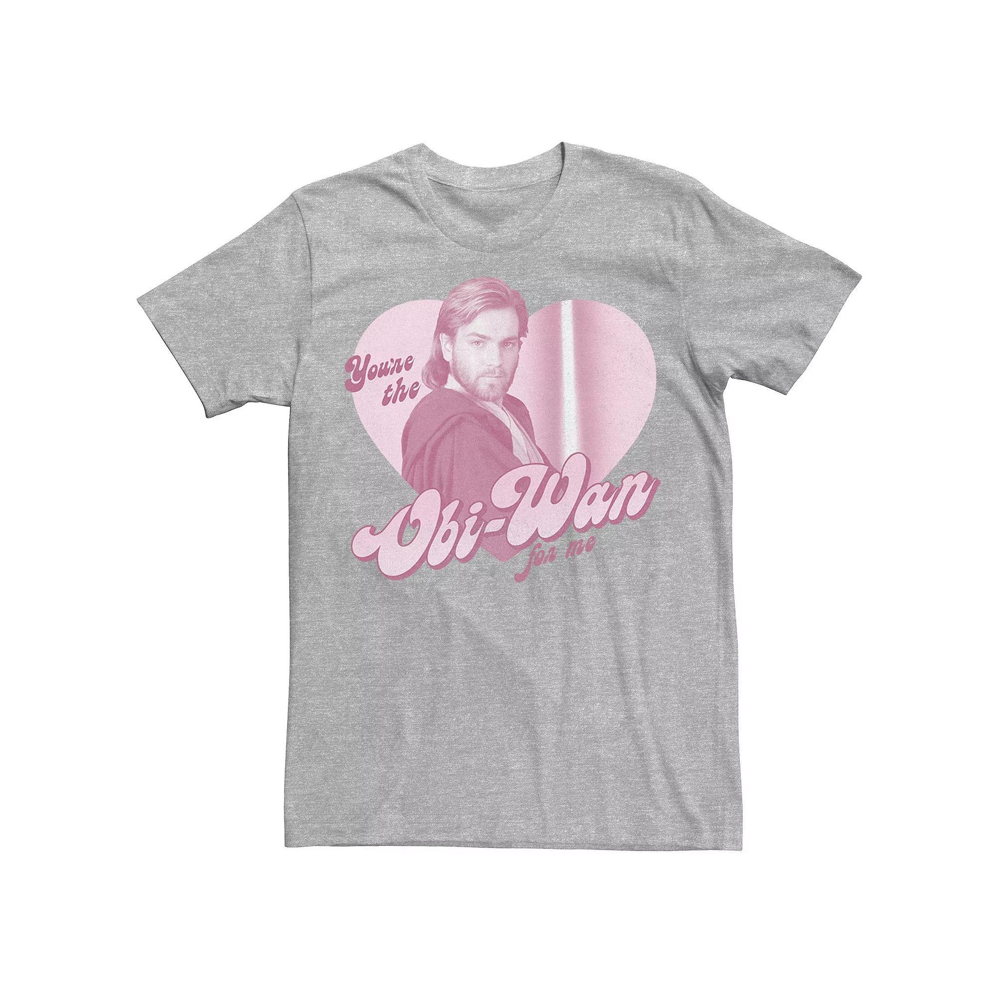 Men's Star Wars Obi-Wan For Me Heart Portrait Graphic Tee, Size: Small, Athletic Grey Product Image