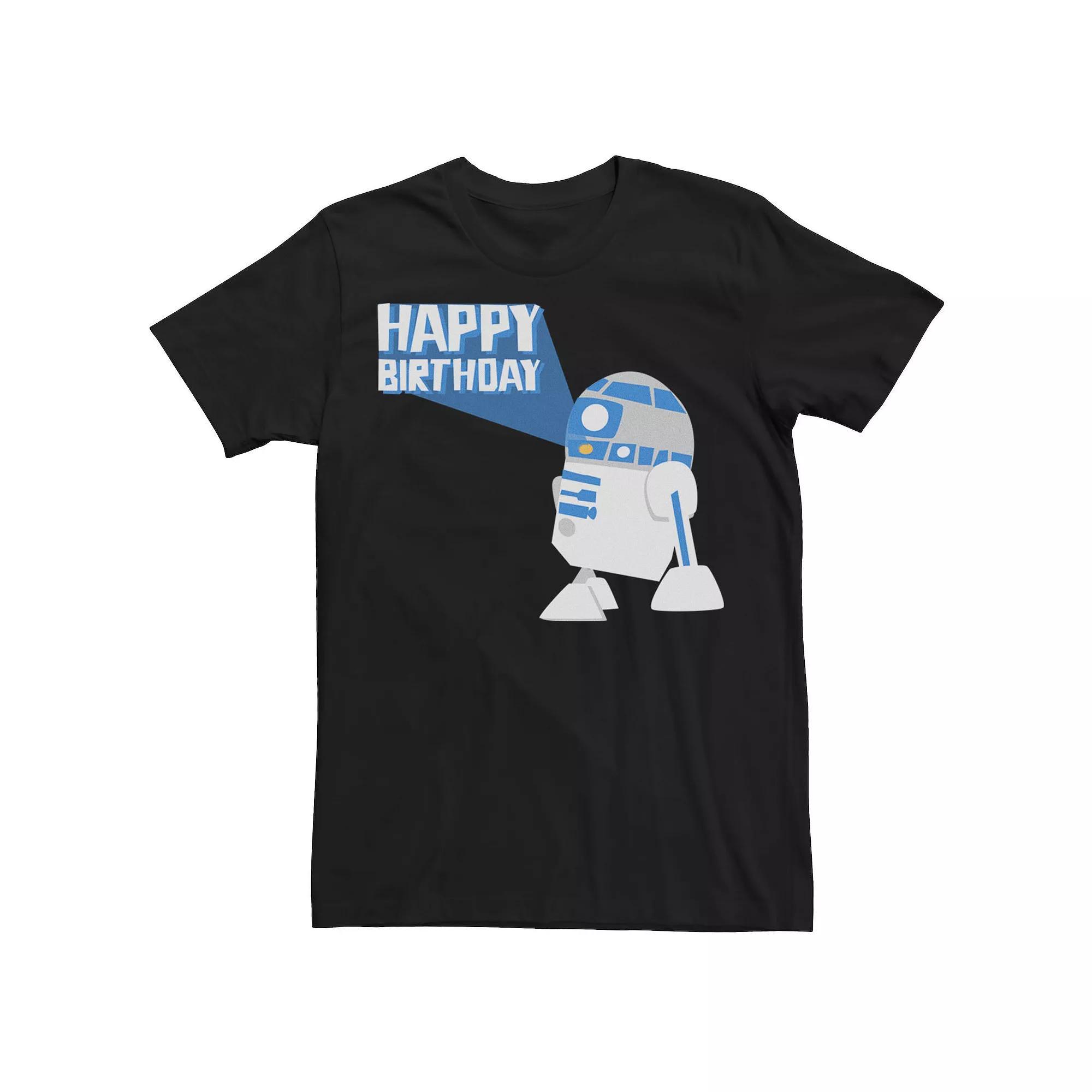 Mens Star Wars R2 Happy Birthday Sticker Tee Product Image