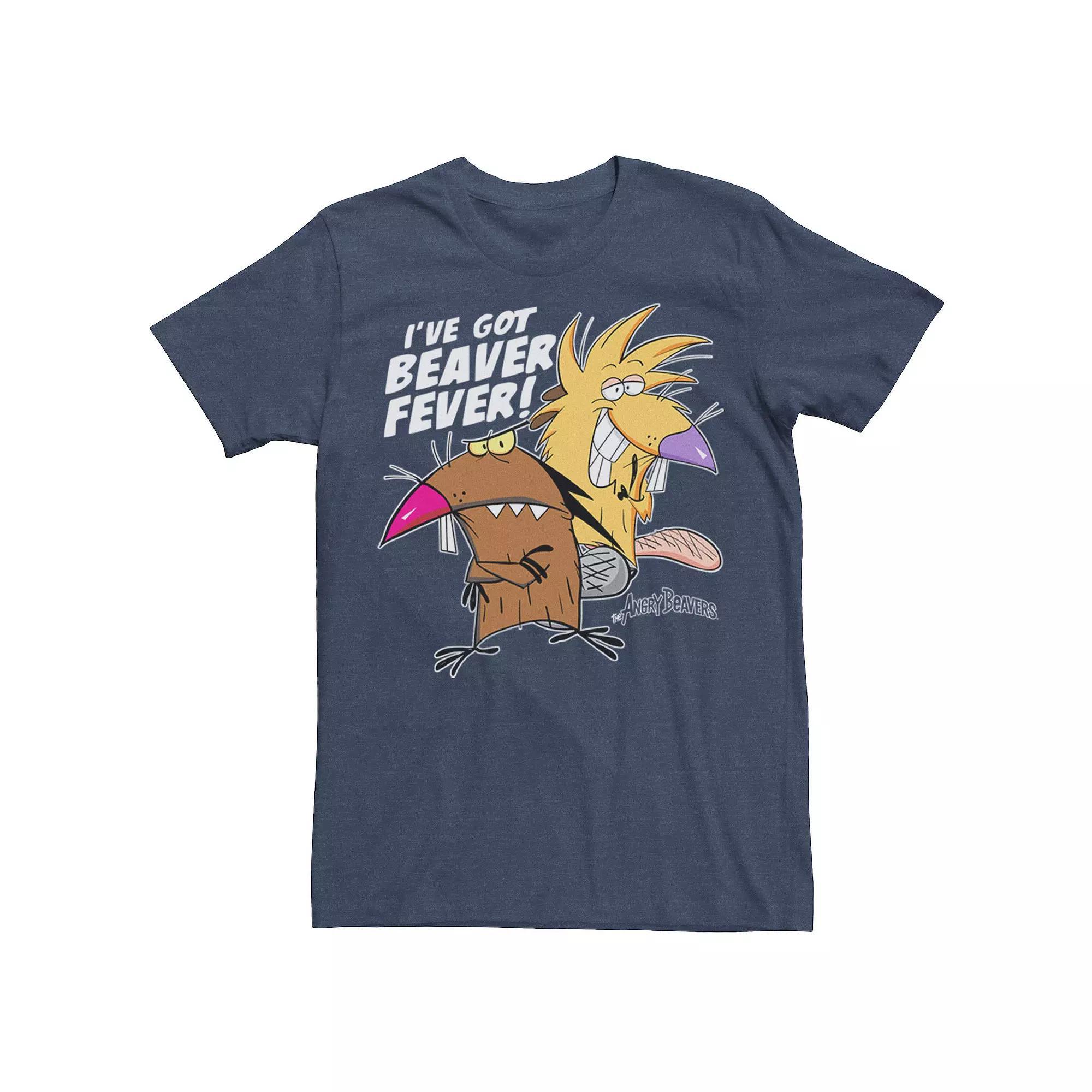 Men's Angry Beavers I've Got Beaver Fever Portrait Tee, Size: Medium, Red Grey Product Image