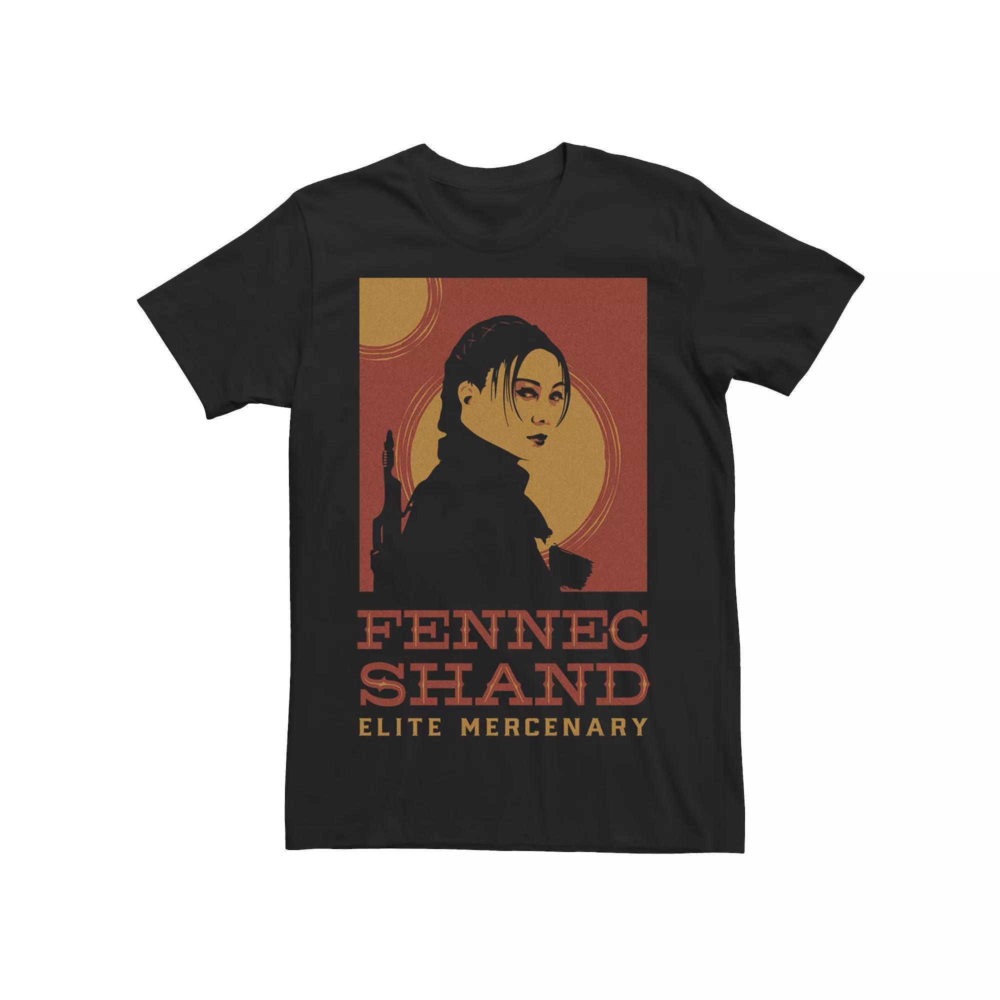 Men's Star Wars The Book Of Boba Fett Fennec Shand Tonal Poster Tee, Size: XXL, Black Product Image