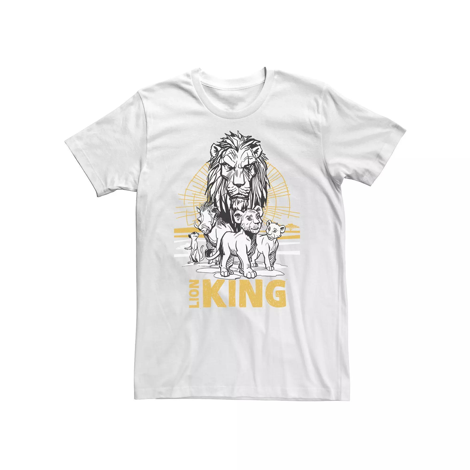 Big & Tall Disney The Lion King Live Action Group Shot Sketch Poster Tee, Men's, Size: 3XL, White Product Image