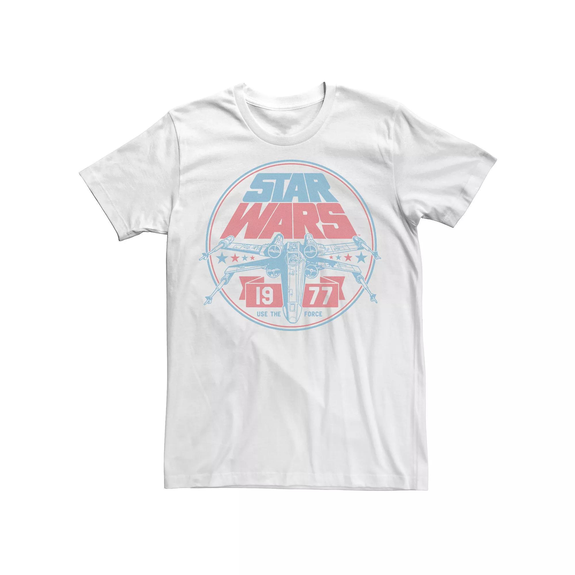 Big & Tall Star Wars Patriotic X-Wing Vintage Badge Tee, Men's, Size: XXL Tall, White Product Image