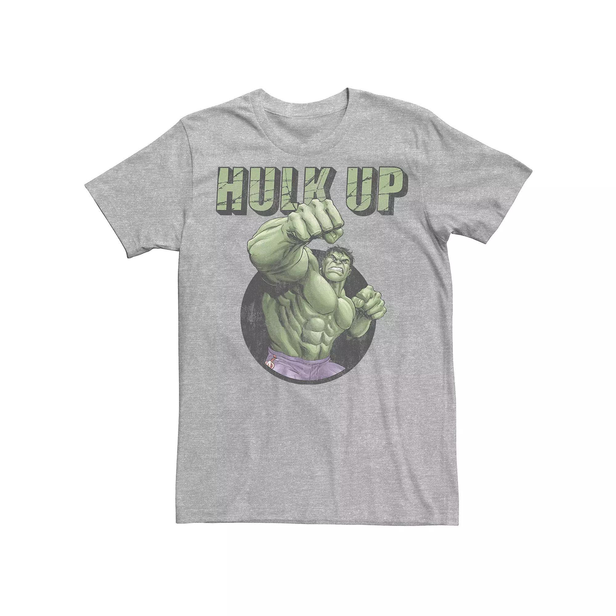 Mens Avengers Hulk Bulk Up Tee Athletic Grey Product Image