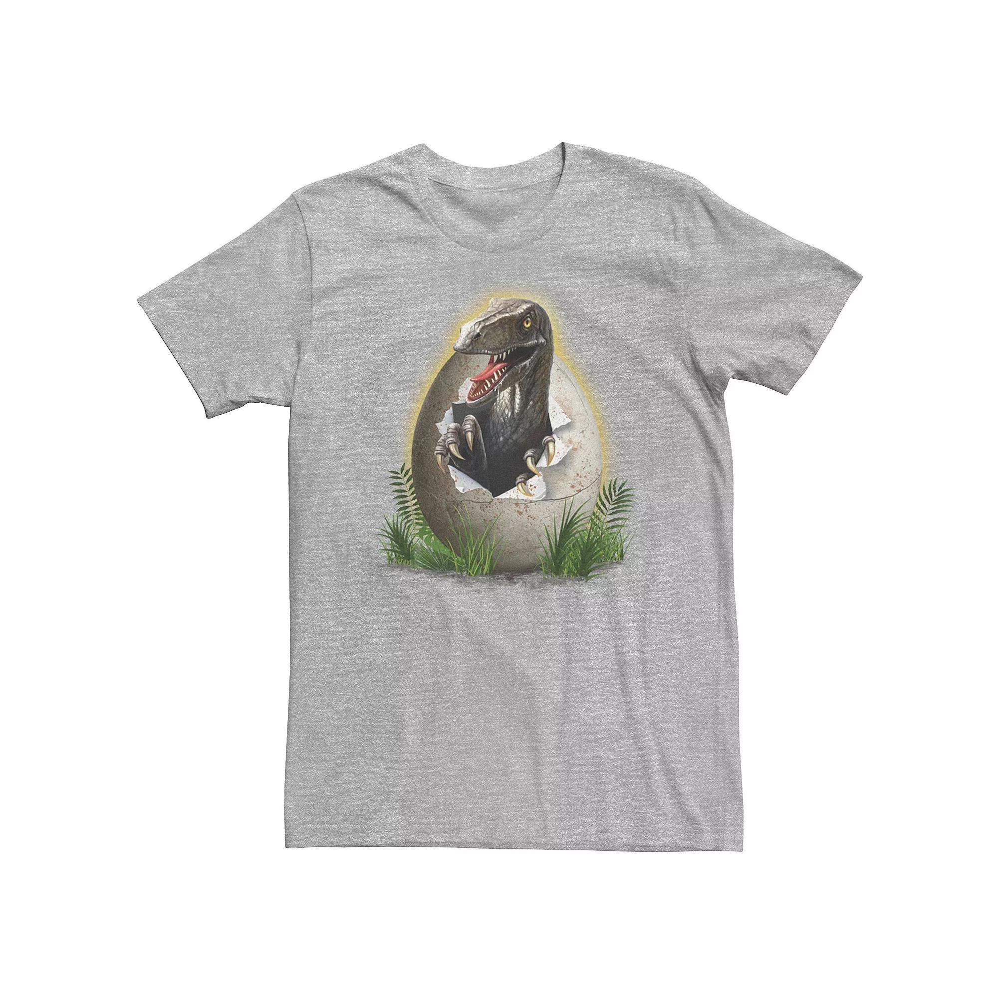 Big & Tall Jurassic Park Raptor Breaking The Egg Tee, Men's, Size: 4XL Tall, Athletic Grey Product Image