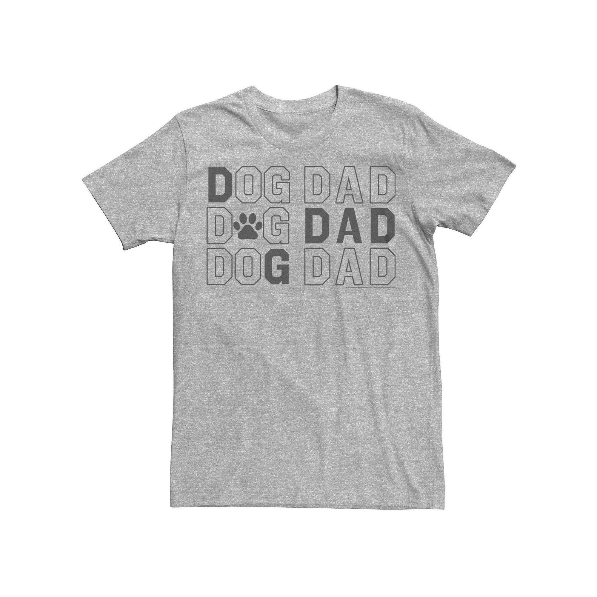 Men's Dog Dad Text Stack Graphic Tee, Size: Medium, Athletic Grey Product Image