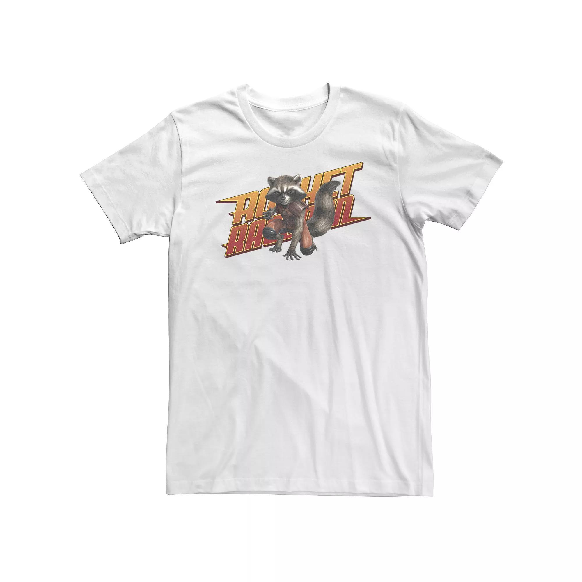 Big & Tall Marvel Guardians Of The Galaxy Rocket Raccoon Tee, Men's, Size: 5XL, White Product Image
