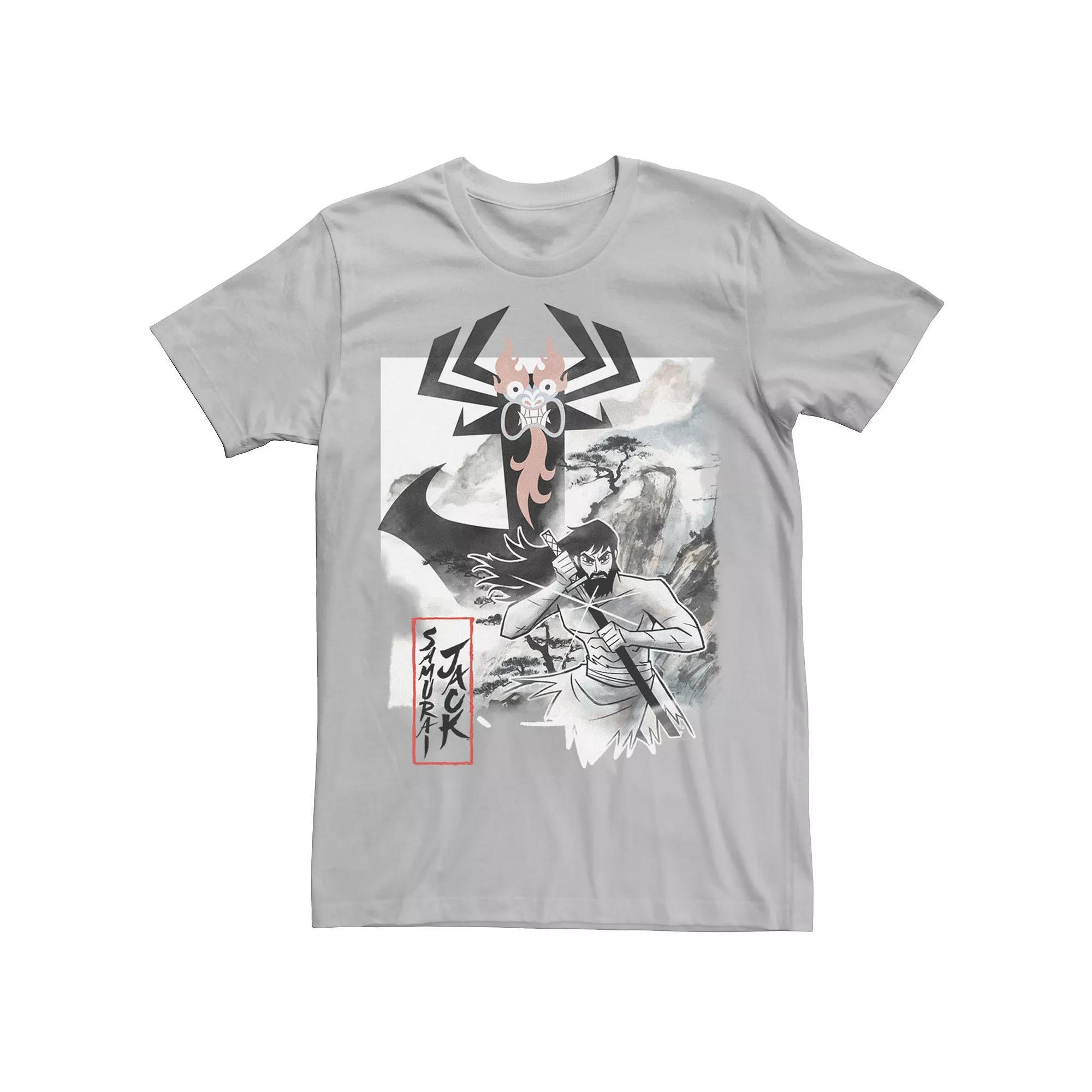 Men's Cartoon Network Samurai Jack Aku Water Color Paint Sketch Tee, Size: XL, Athletic Grey Product Image
