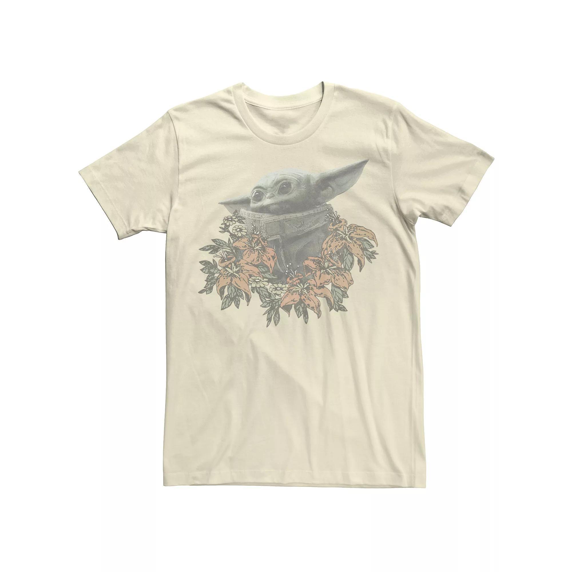 Men's Star Wars The Mandalorian Flower Child Tee, Size: Large, Athletic Grey Product Image