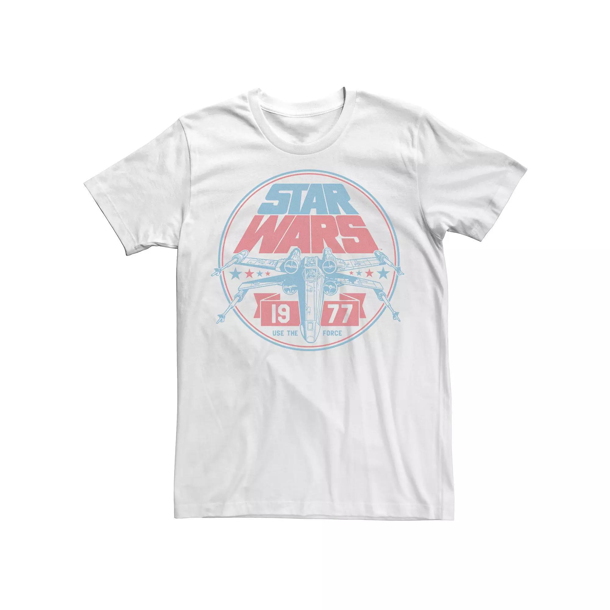 Big & Tall Star Wars Patriotic X-Wing Vintage Badge Tee, Men's, Size: XXL Tall, White Product Image