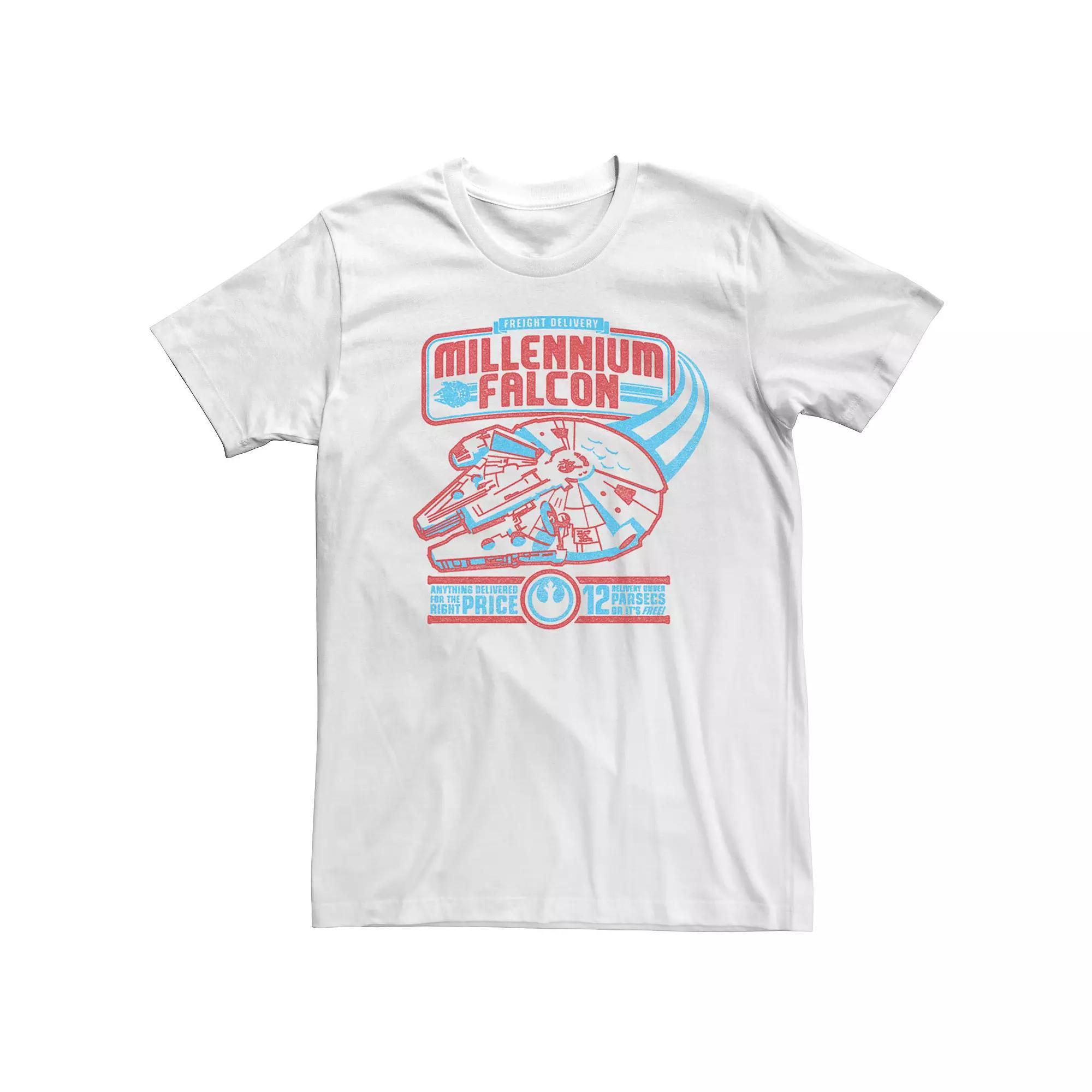 Men's Star Wars Retro Millennium Falcon Freight Delivery Tee, Size: XL, White Product Image