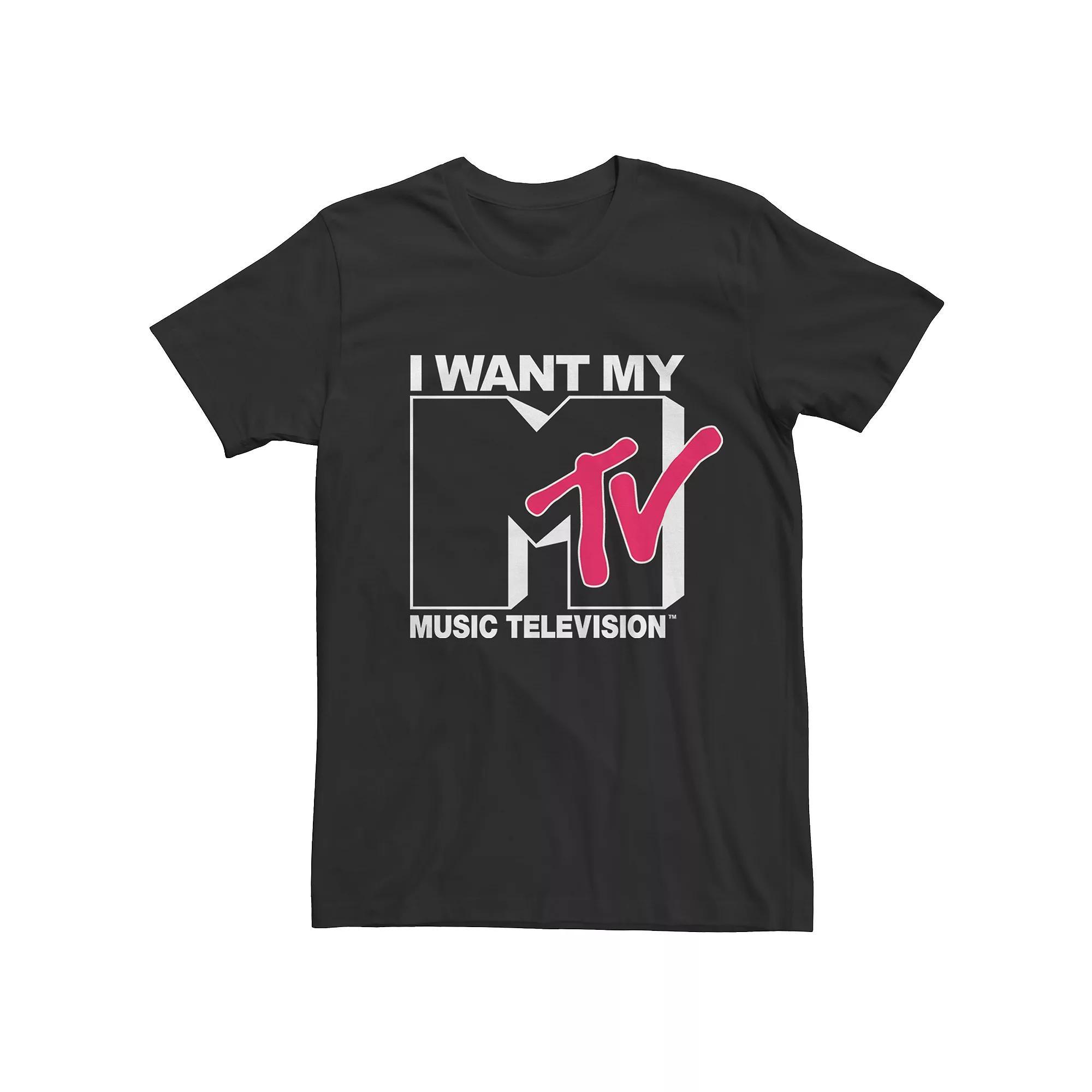 Men's I Want My MTV Logo Tee, Size: Large, Black Product Image