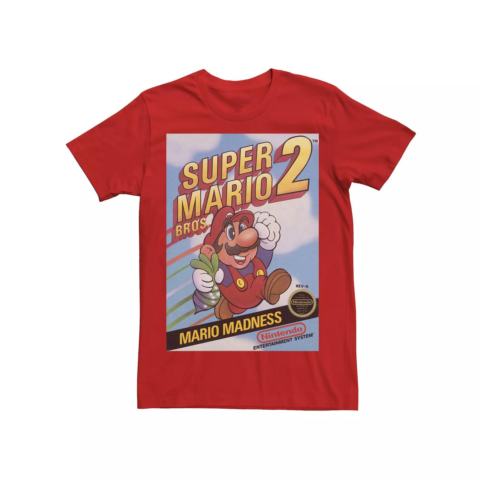 Men's Nintendo Super Mario Bros 2 Retro Box Art Tee, Size: Large, Black Product Image