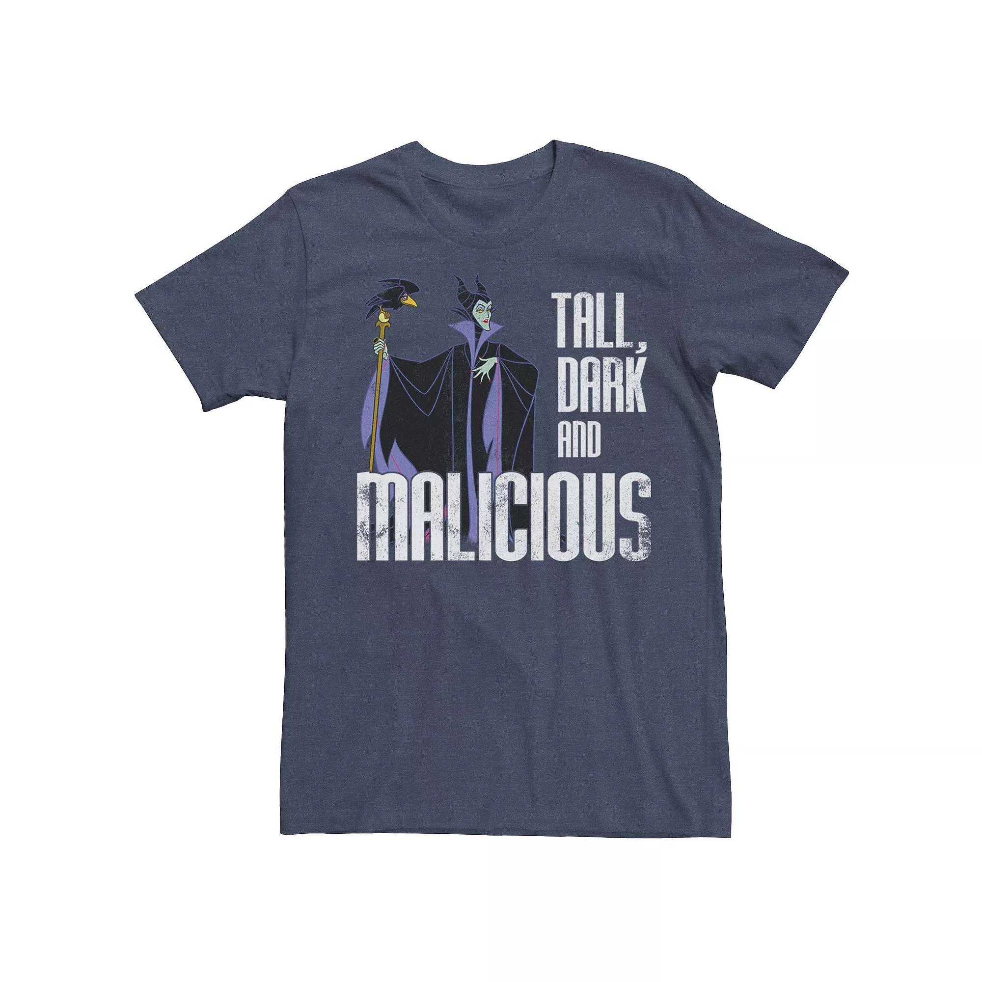 Disney's Sleeping Beauty Maleficent Tall Dark and Malicious Men's Tee, Size: Medium, Navy Grey Product Image
