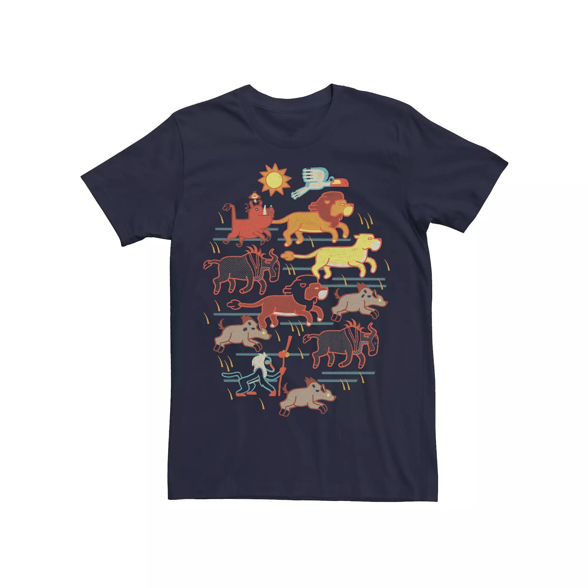 Men's Disney's The Lion King Stampede Cave Painting Tee, Size: Large, Blue Product Image
