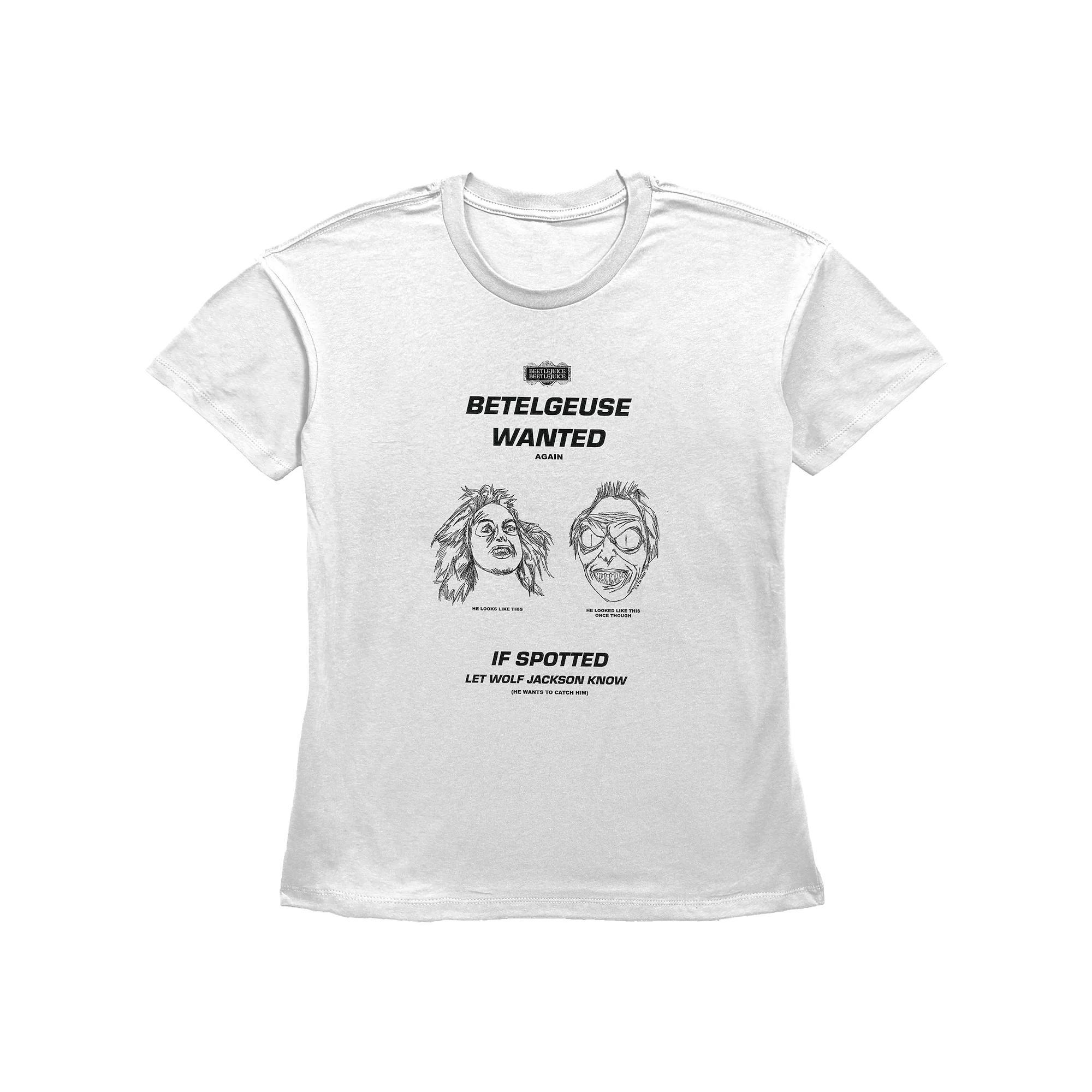 Women's Beetlejuice 2 Betelgeuse Wanted Graphic Tee, Size: XL, White Product Image