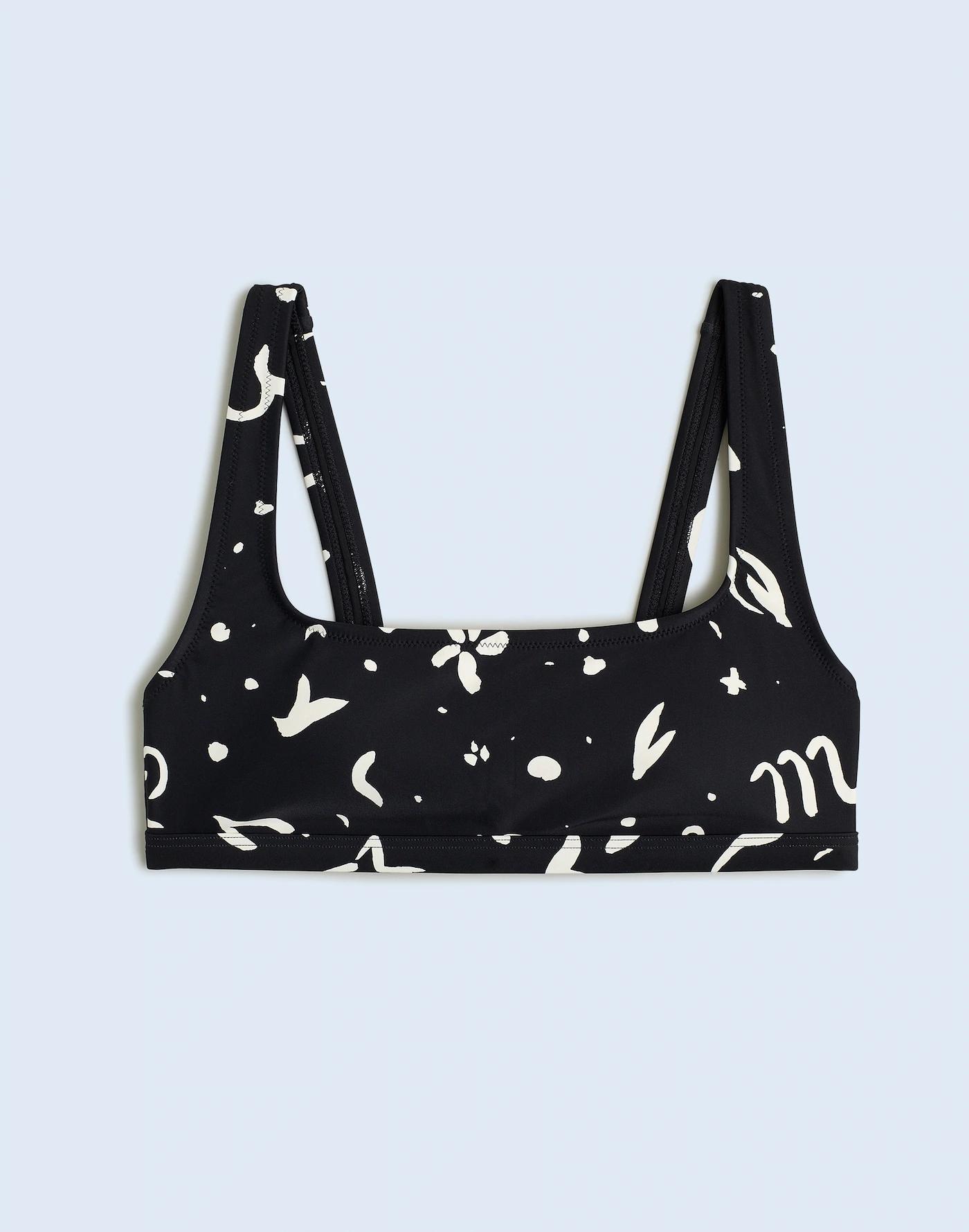 Plus Square-Neck Bikini Top in Abstract Doodle Product Image