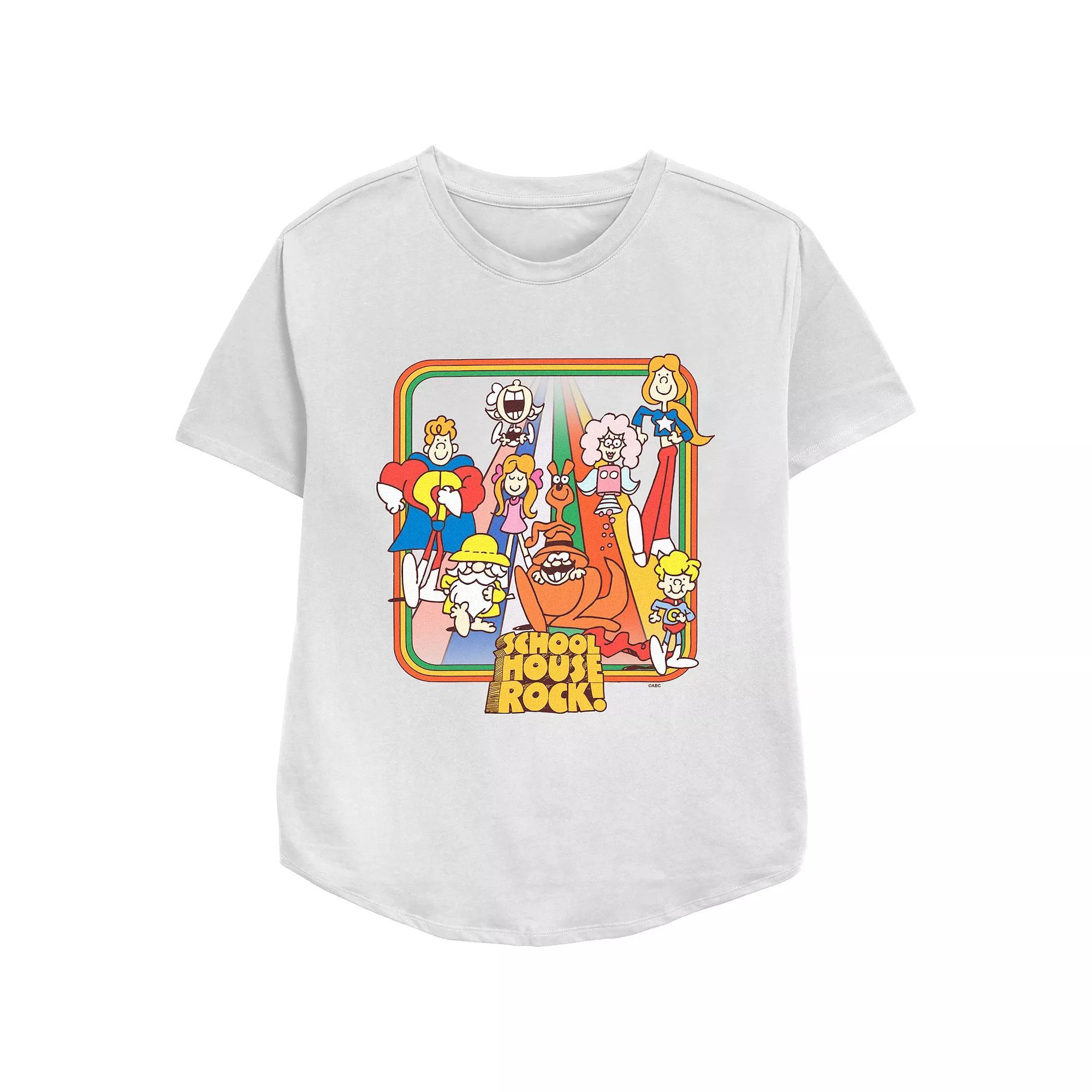 Disneys Schoolhouse Rock! Rainbow Road Walk Womens Relaxed Fit Graphic Tee Product Image