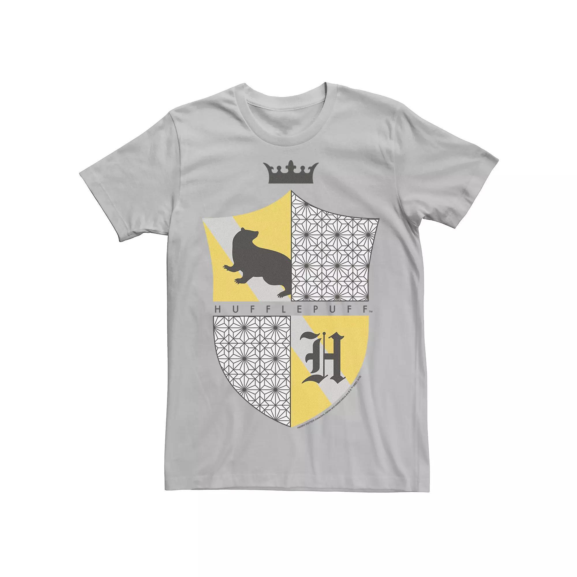 Men's Deathly Hallows 2 Hufflepuff Shield Tee, Size: XXL, Silver Product Image