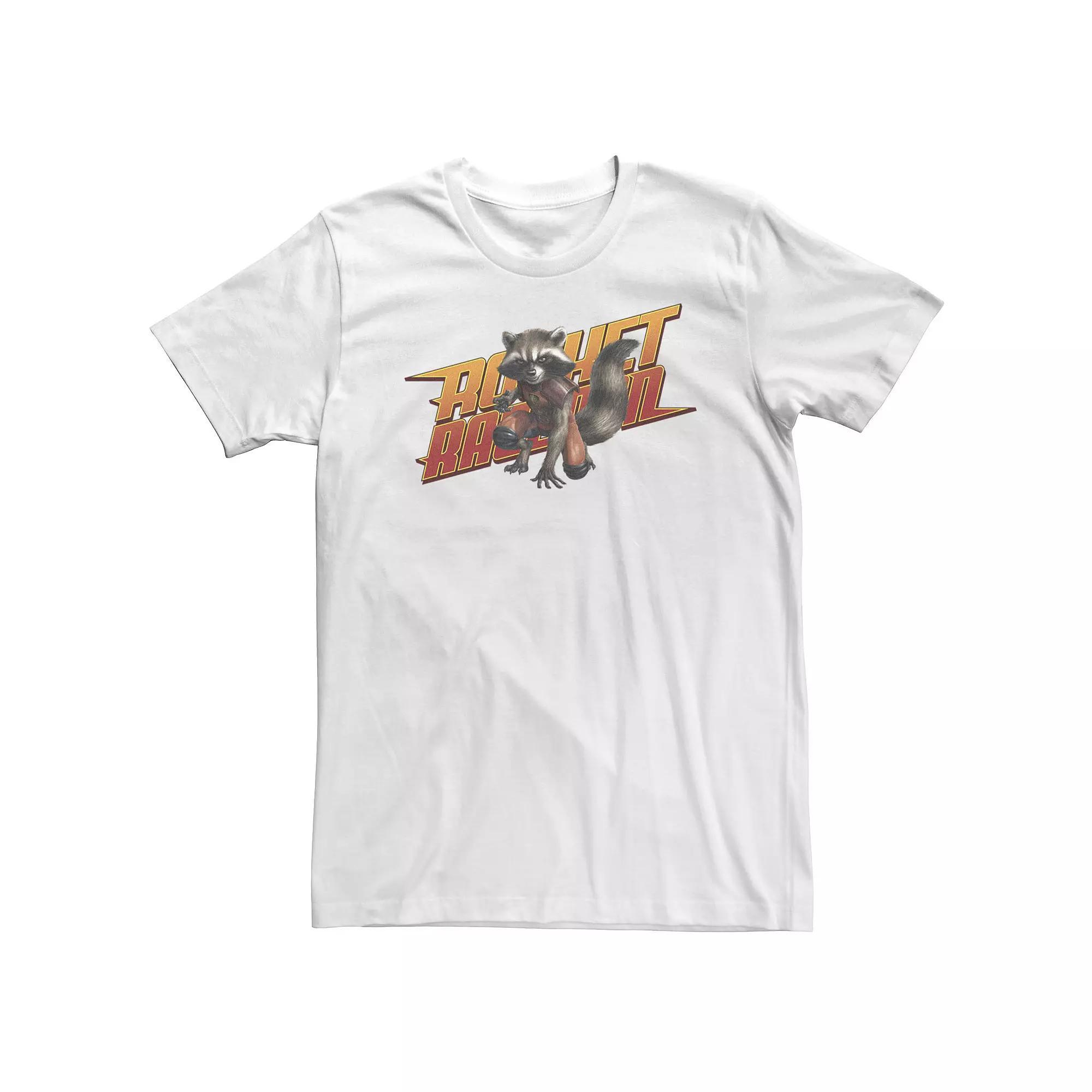 Big & Tall Marvel Guardians Of The Galaxy Rocket Raccoon Tee, Men's, Size: 5XL, White Product Image