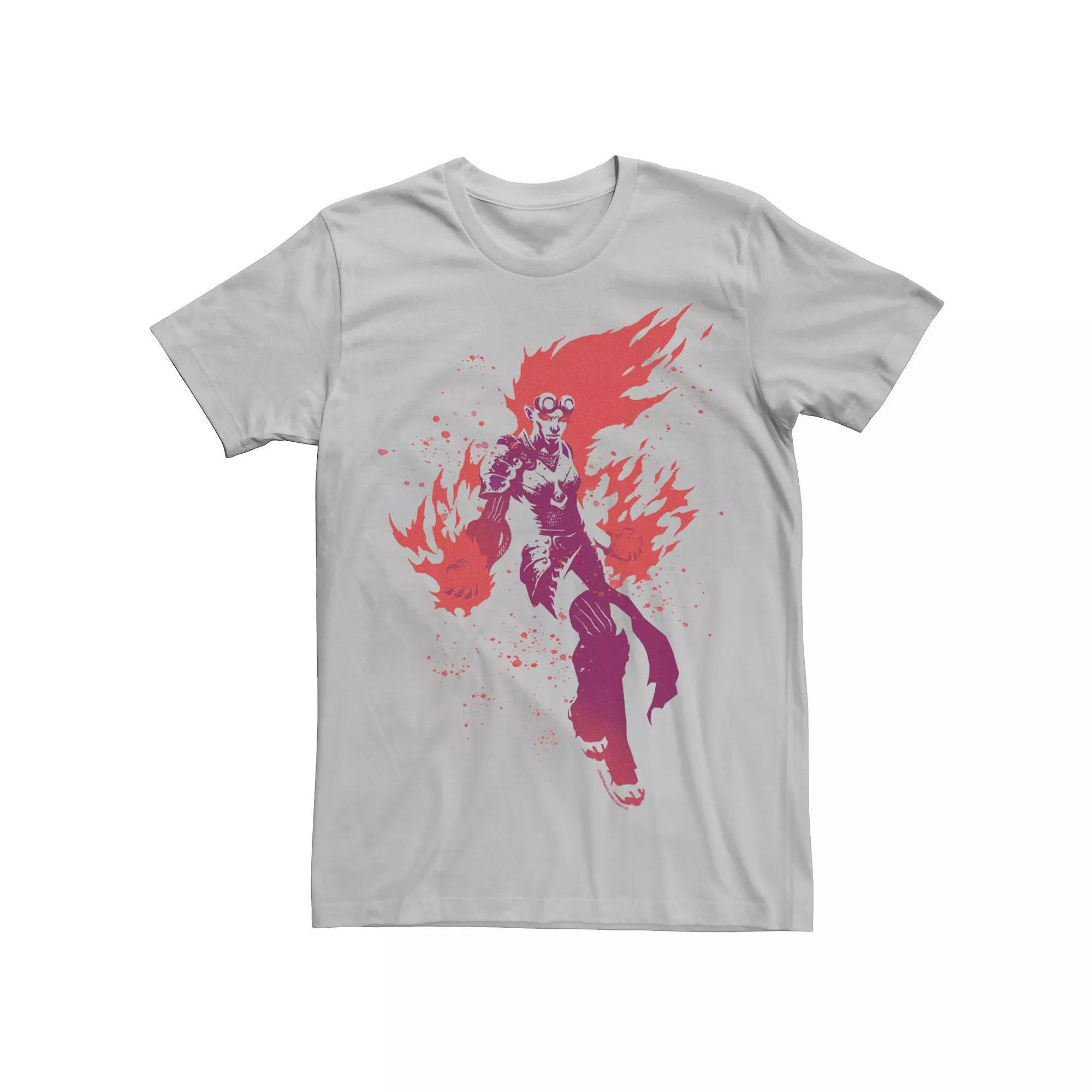 Men's Magic The Gathering Ch&ra In Action Poster Tee, Size: Medium, Silver Product Image