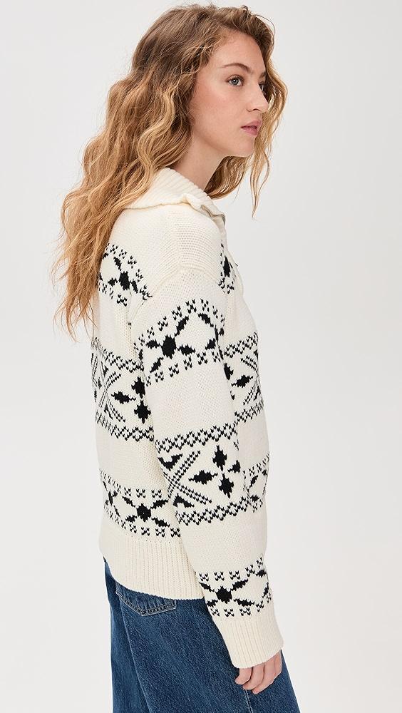 English Factory Motif Zip Up Sweater | Shopbop Product Image