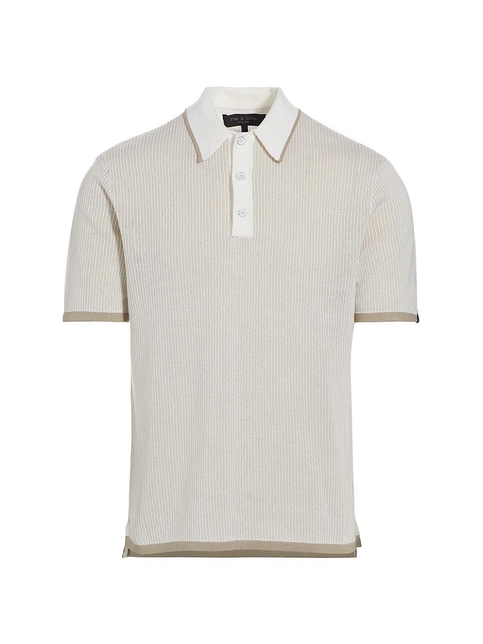 Rag & Bone Harvey Knit Polo in Green Product Image