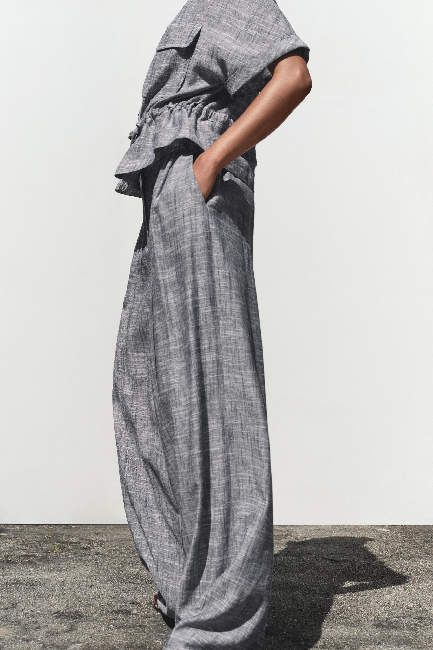 WIDE LEG LINEN PANTS Product Image
