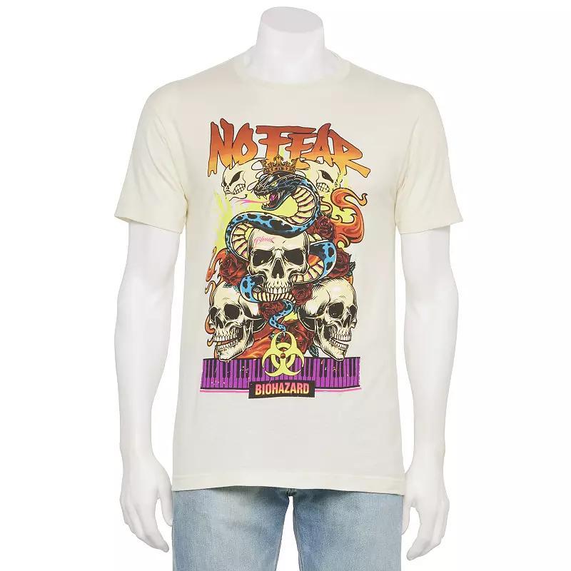 Men's No Fear Skulls, Snakes & Flames Oversized Graphic Tee, Size: XXL, Tofu Product Image