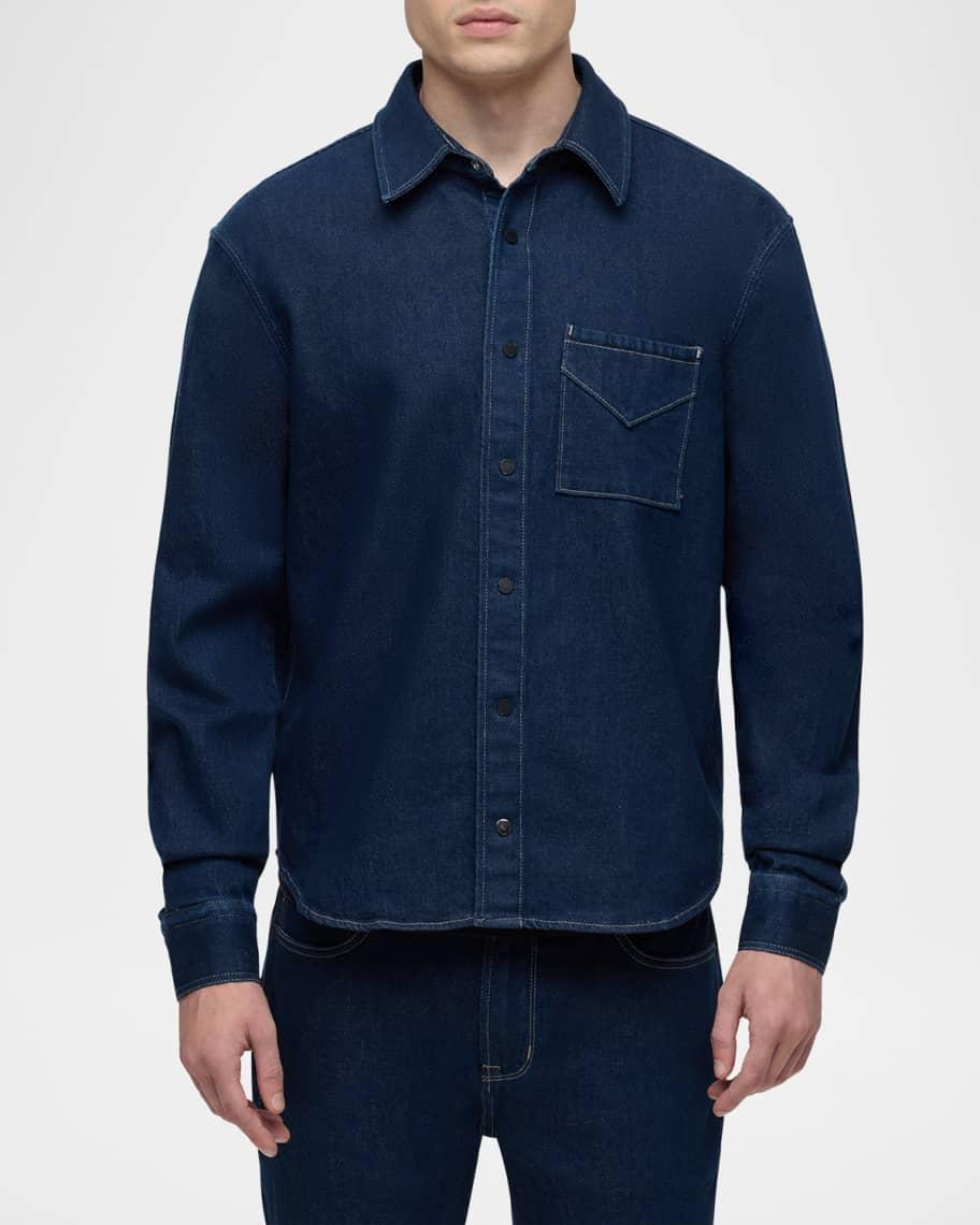 Mens Stretch Denim Button-Front Shirt Product Image