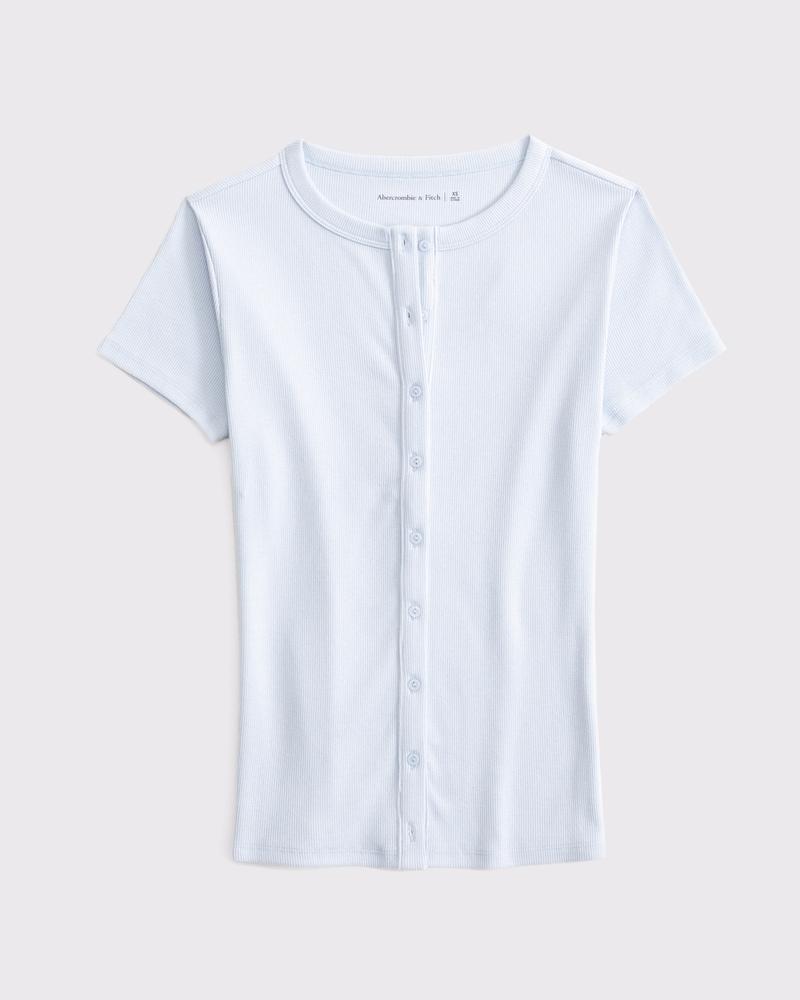 Ribbed Button-Through Top Product Image