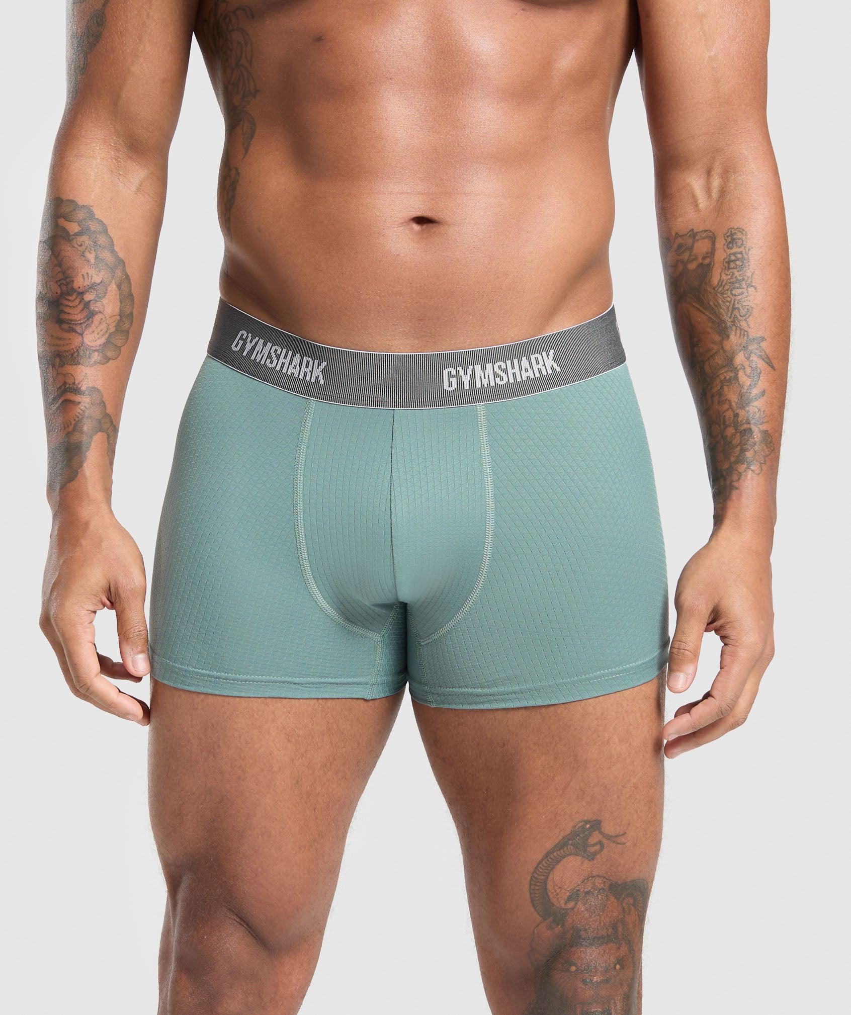 Gymshark Sports Tech Boxer 3PK - Black/Deep Orange/Celeste Blue Male Product Image