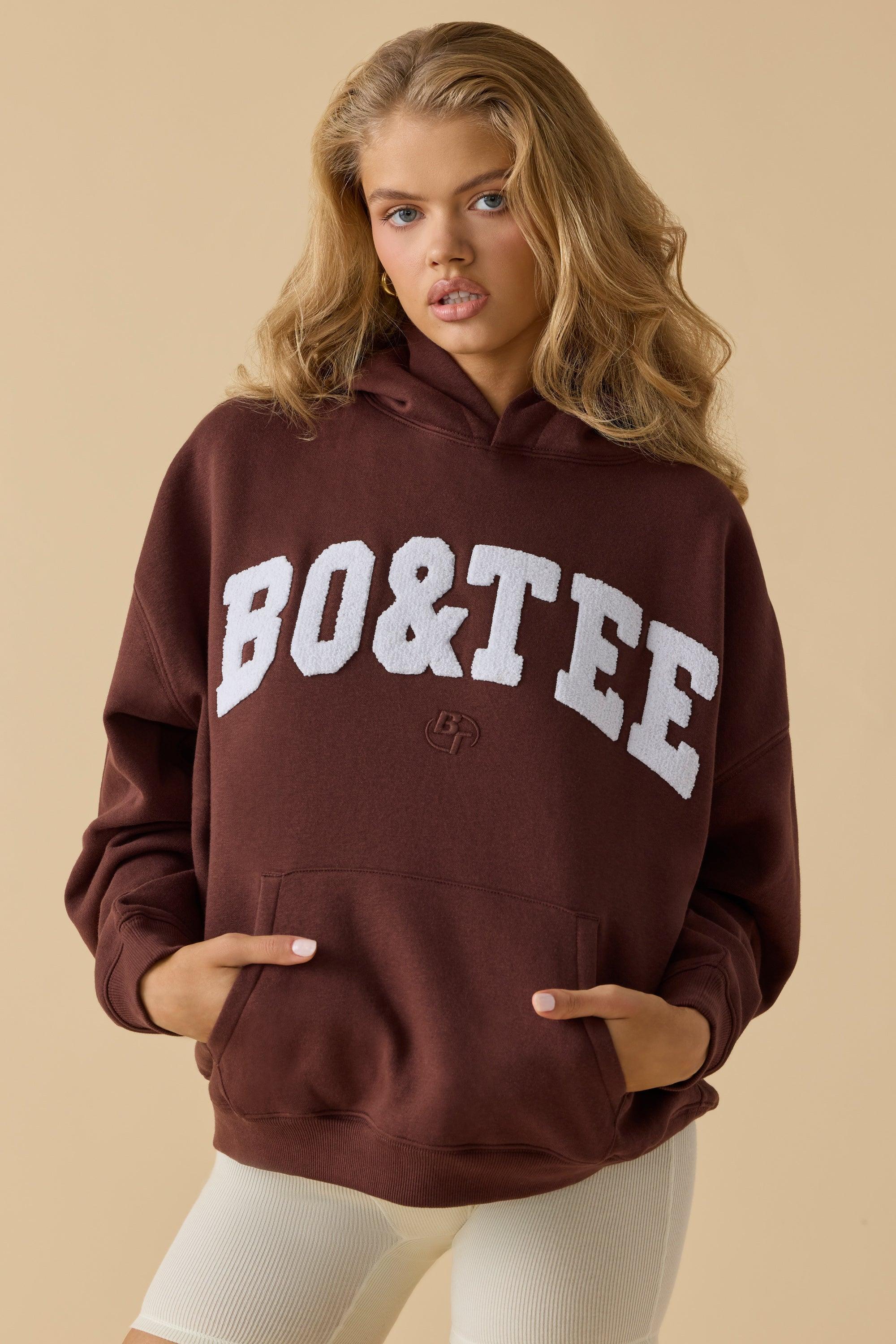 Oversized Hooded Sweatshirt in Mahogany Product Image