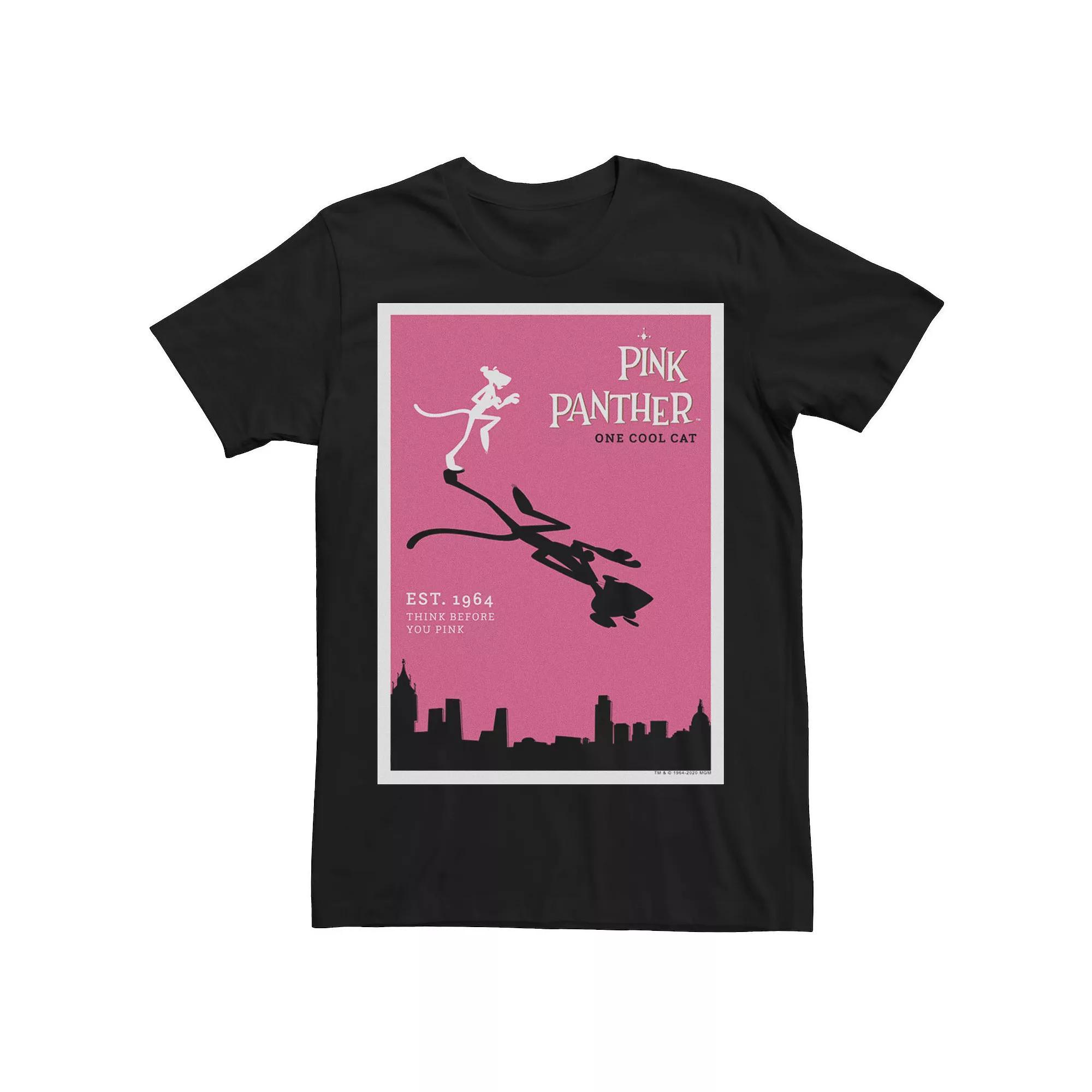 Men's The Pink Panther Silhouette Poster Tee, Size: 3XL, Black Product Image