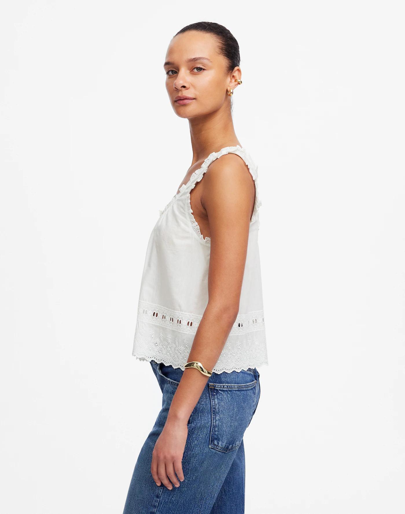 Embroidered Scalloped Tank Product Image