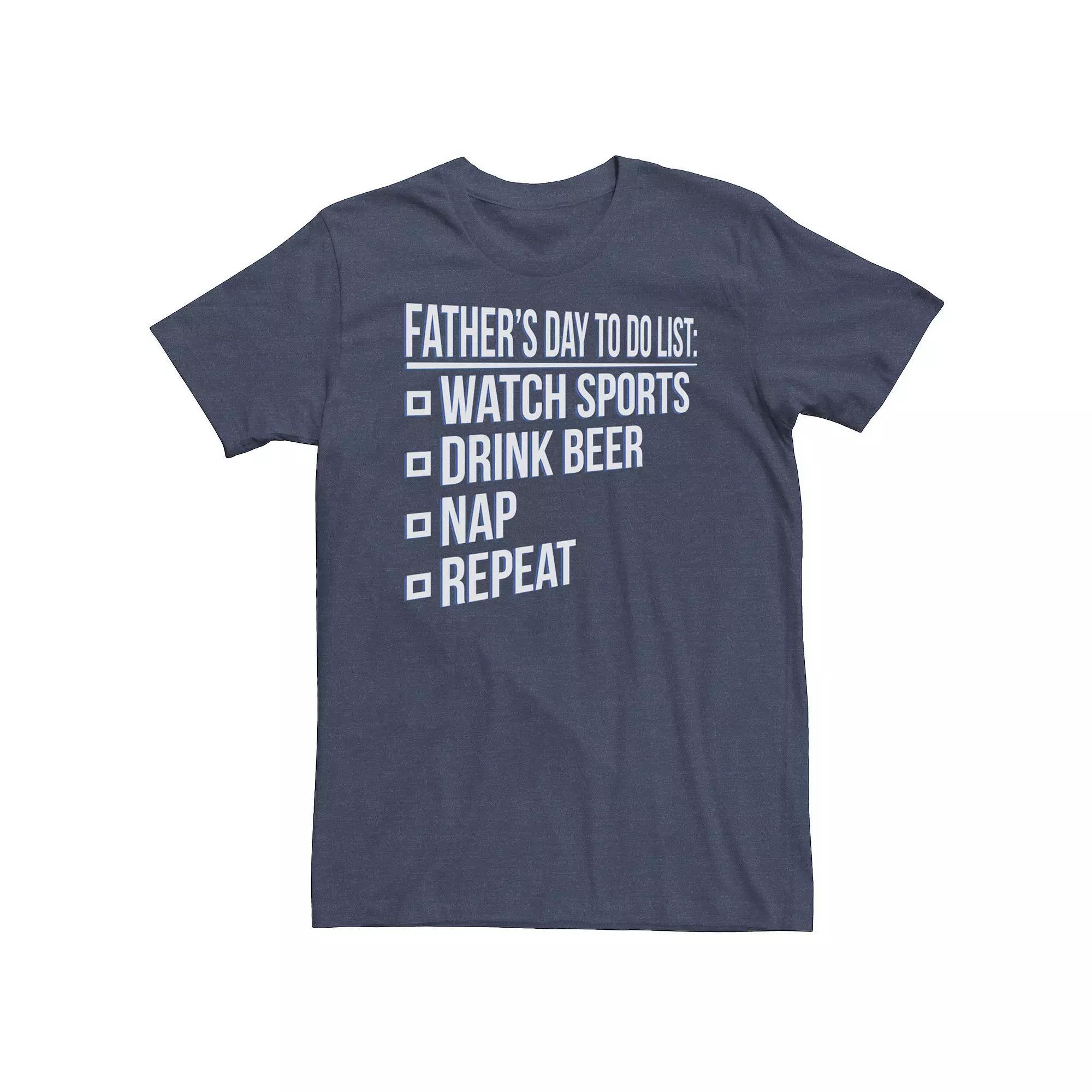 Big & Tall Father's Day Father's Day To Do List Tee, Men's, Size: Large Tall, Navy Grey Product Image