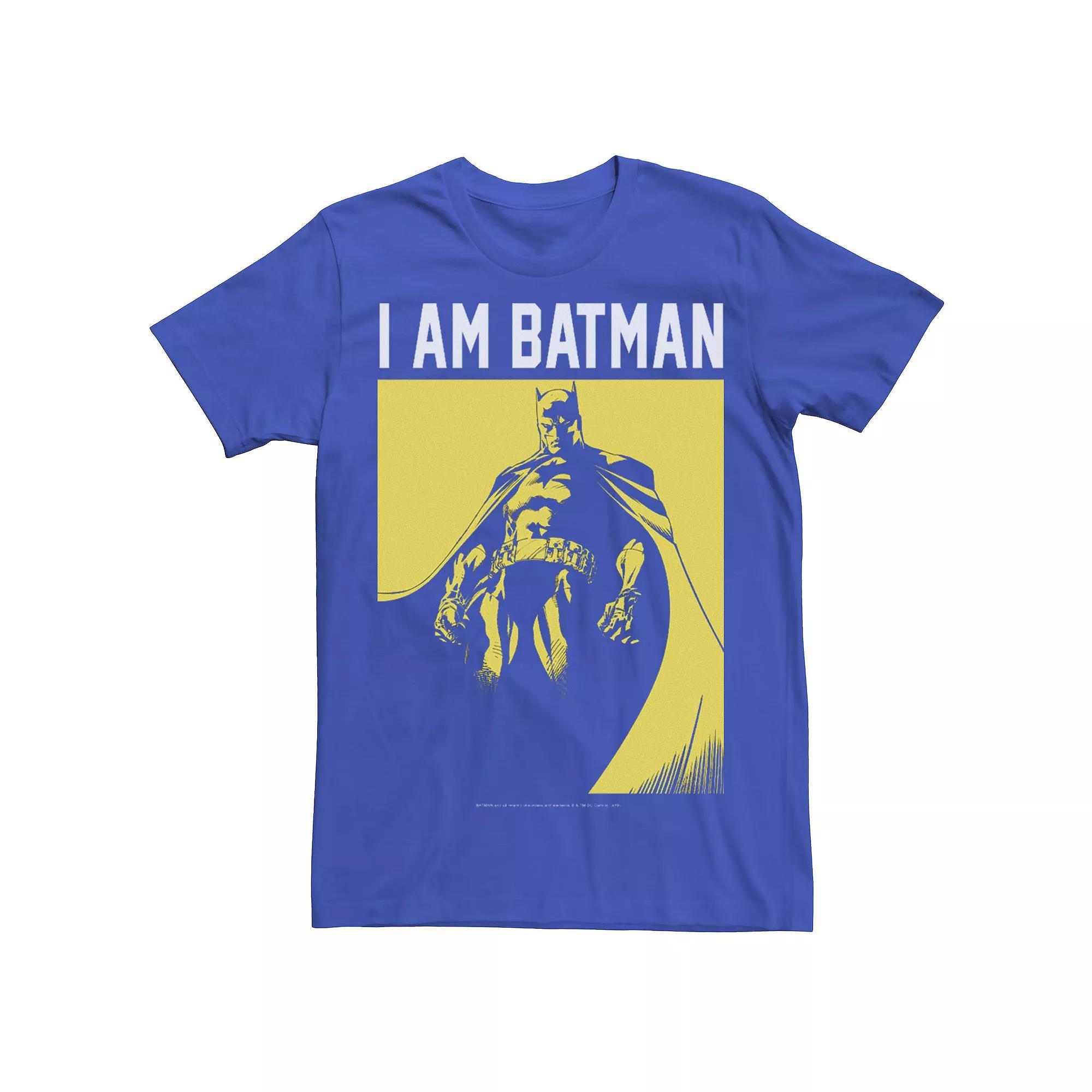 Men's I Am Batman Portrait Tee, Size: XXL, Royal Grey Product Image