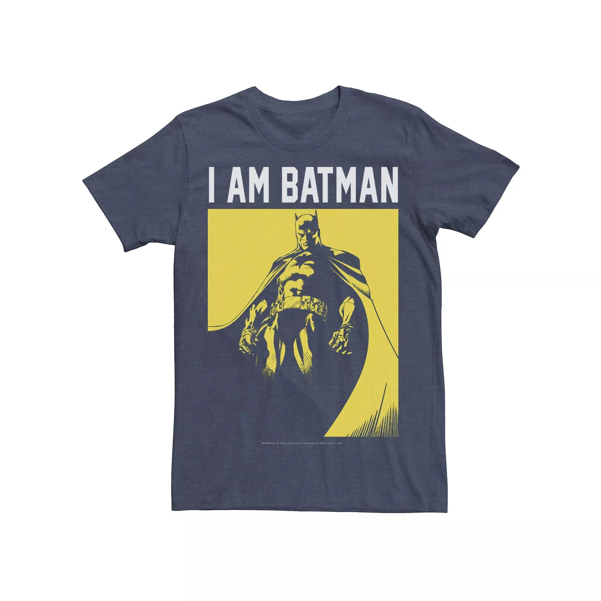 Men's I Am Batman Portrait Tee, Size: XXL, Royal Grey Product Image