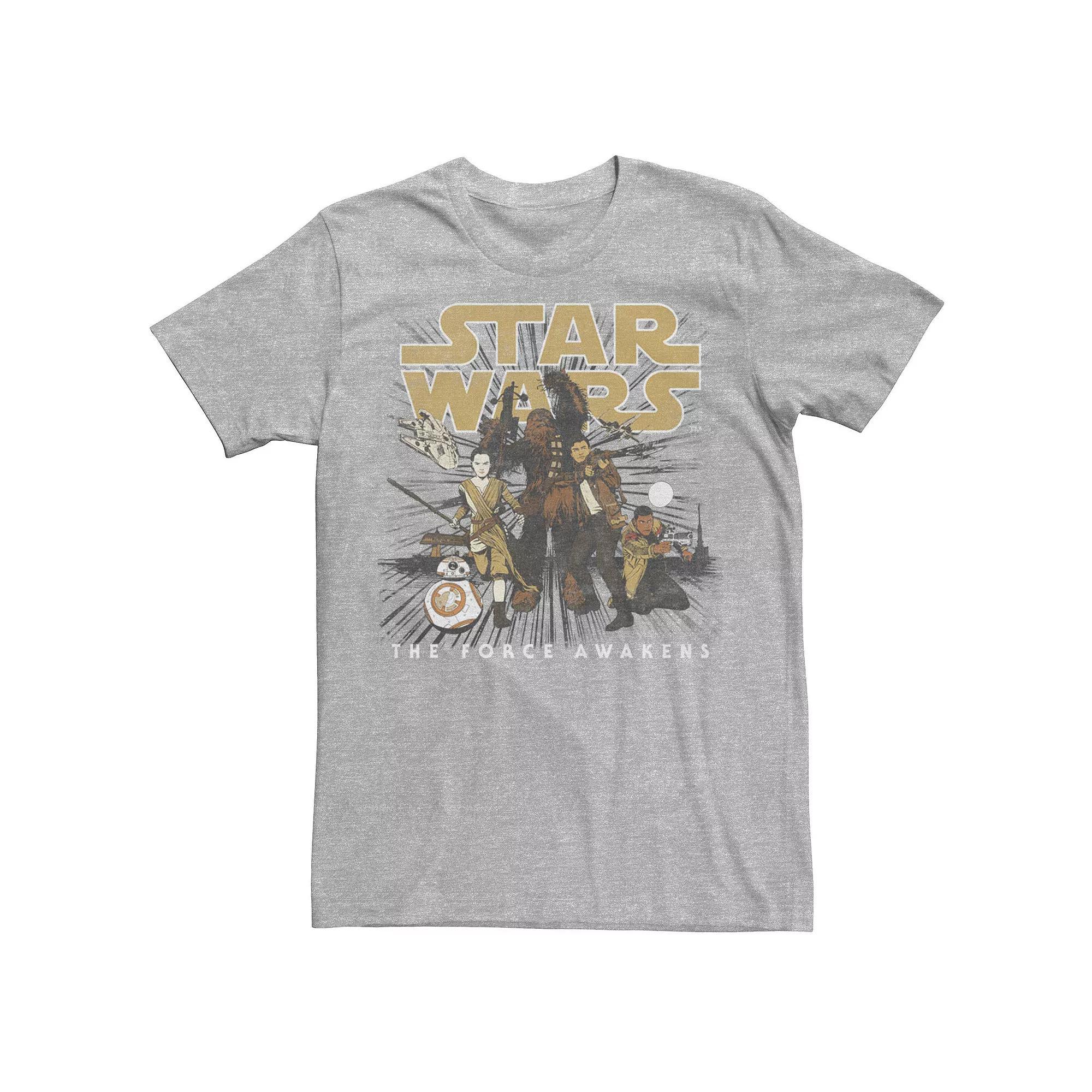 Men's Star Wars The Force Awakens Good Guys Portrait Tee, Size: Large, Athletic Grey Product Image