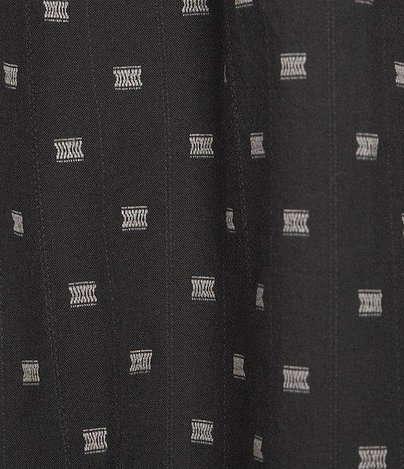 Lucky Brand Woven Polka Dot Split Notch V-Neck Short Puff Sleeve Blouse Product Image