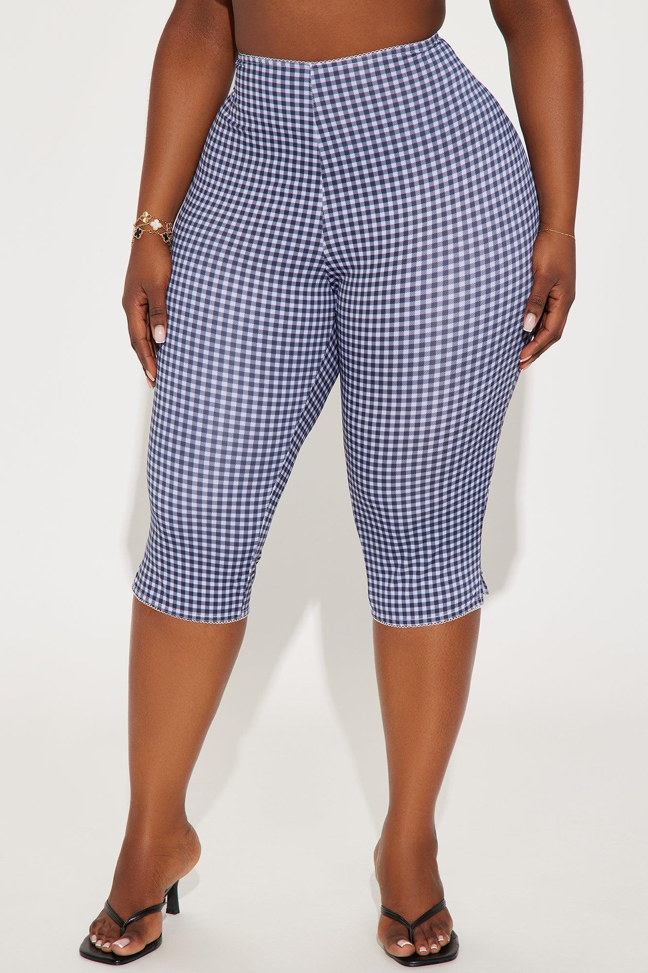Cara Gingham Capri Legging - Black/combo Product Image