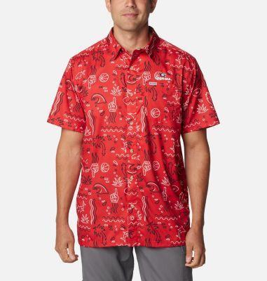 Men's Columbia Red Georgia Bulldogs Super Slack Tide Omni-Wick Button-Up Shirt, Size: Large Product Image