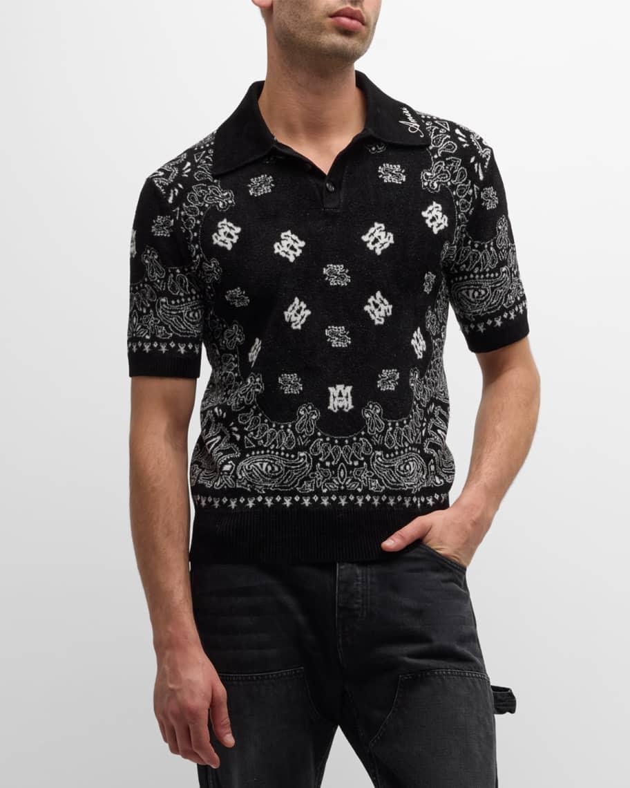 Mens Bandana Knit Polo Shirt Product Image