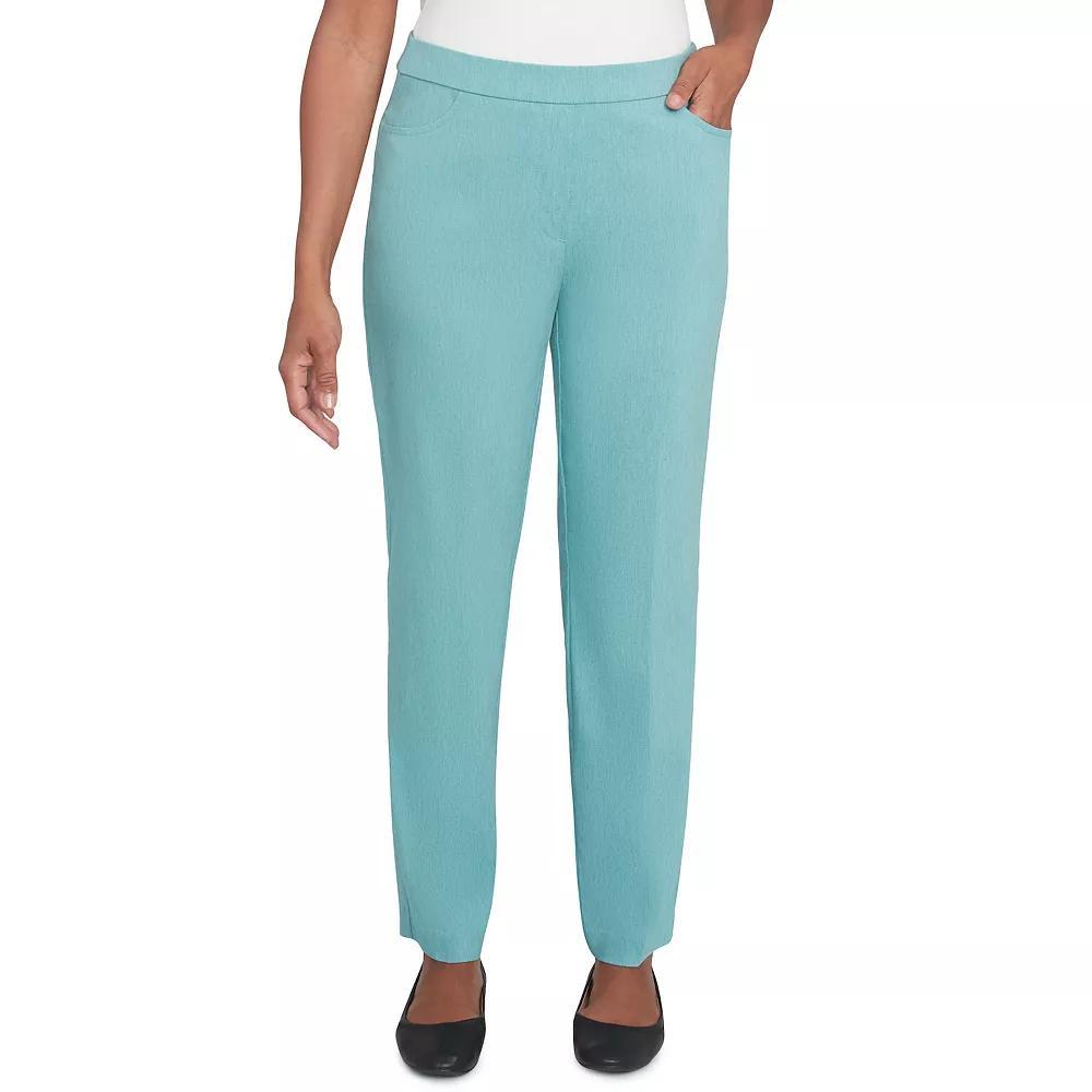 Women's Alfred Dunner Victoria Pull-On Millennium Short Length Pants, Size: 14, Seafoam Product Image
