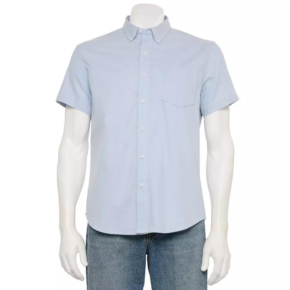 Men's Sonoma Goods For Life® Adaptive Short Sleeve Perfect Length Shirt, Size: XXL, Scott Blue Product Image