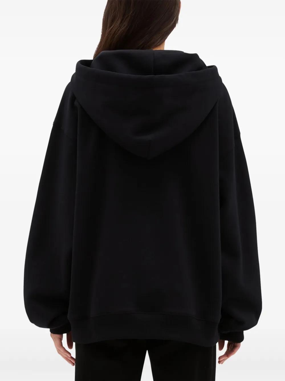 MSGM Graphic-print Cotton Hoodie In Black Product Image