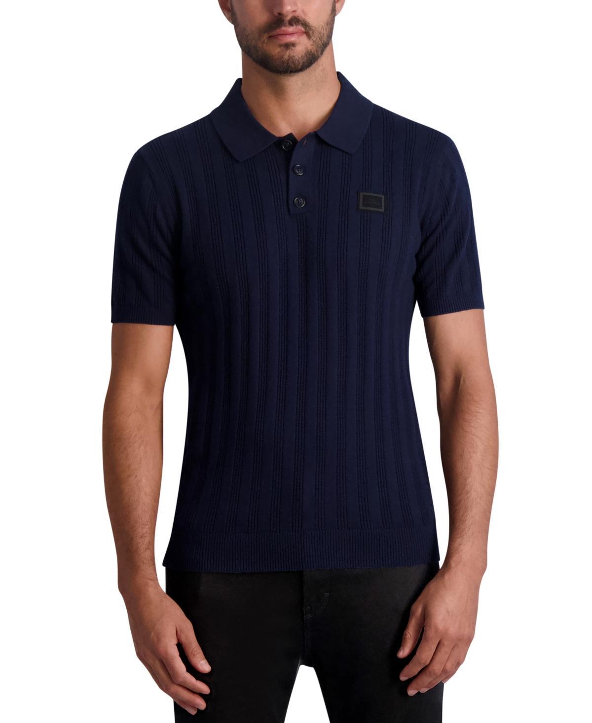 Mens Textured Rib Polo Sweater Product Image