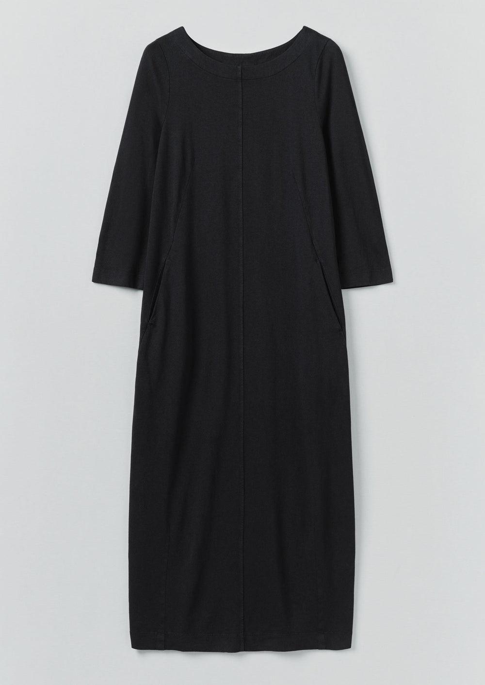 Cotton Jersey Shift Dress | Washed Black Product Image