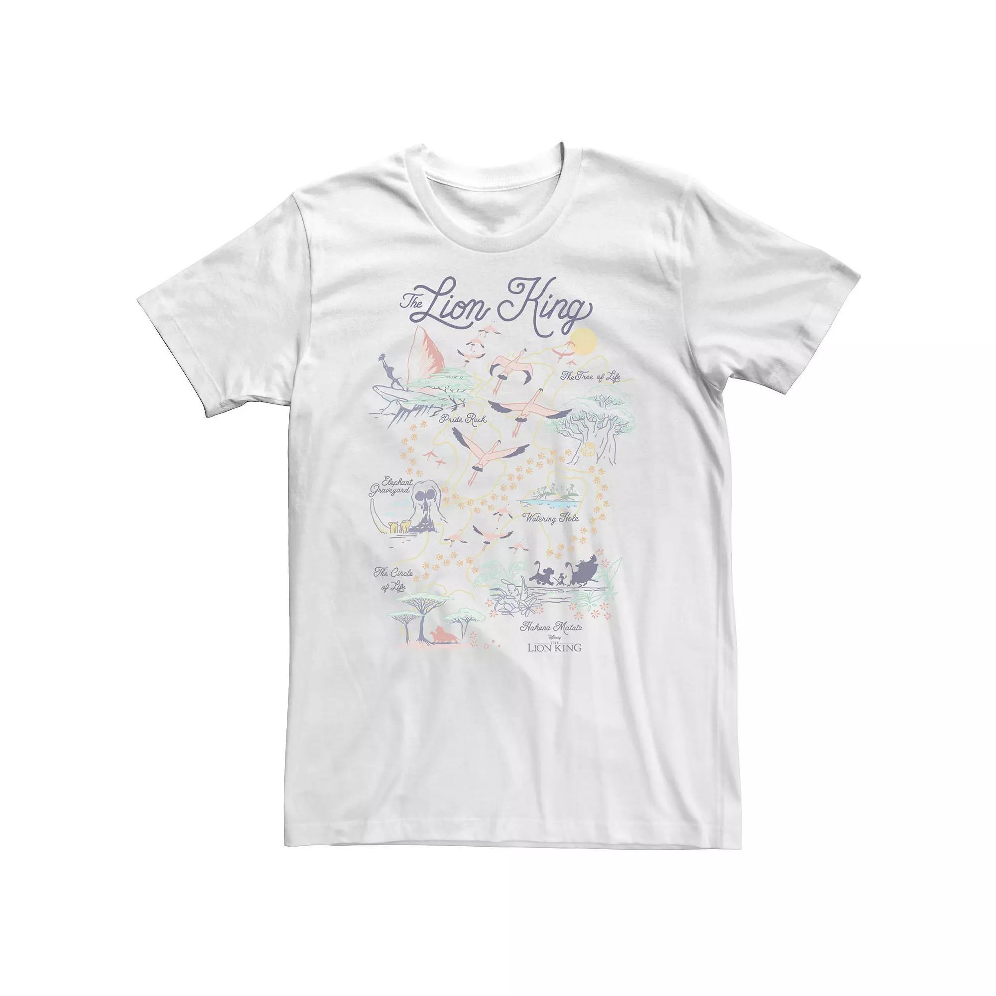 Big & Tall Disney The Lion King Map Of The World Tee, Men's, Size: 4XL Tall, White Product Image