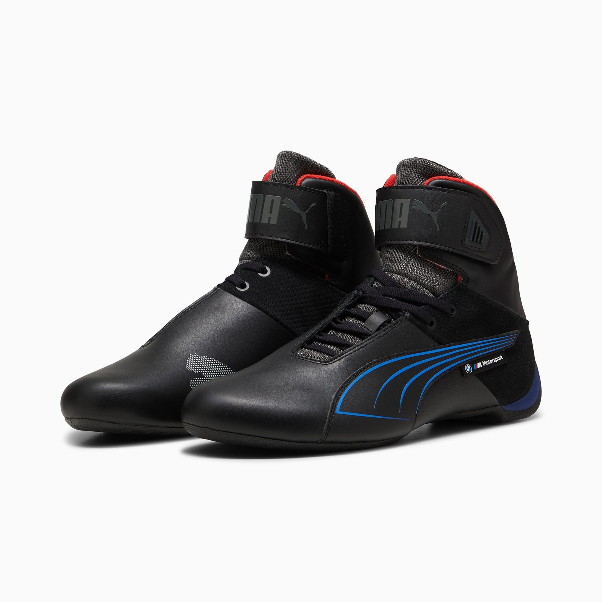 PUMA BMW M Motorsport Future Cat Mid Men's Sneakers in Black/Cool Cobalt Product Image