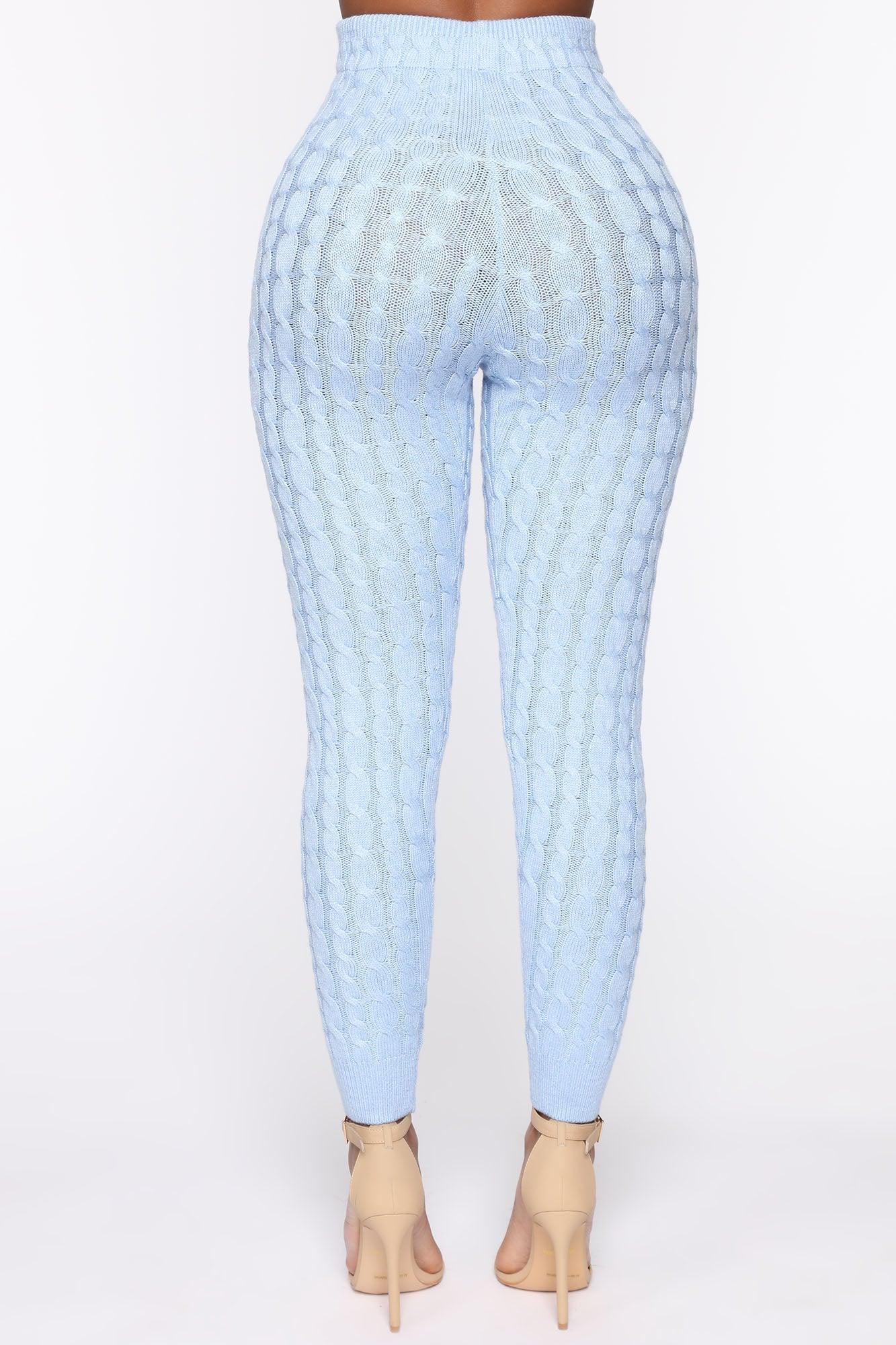 Sweater Sweetie Pant Set - Light Blue Product Image
